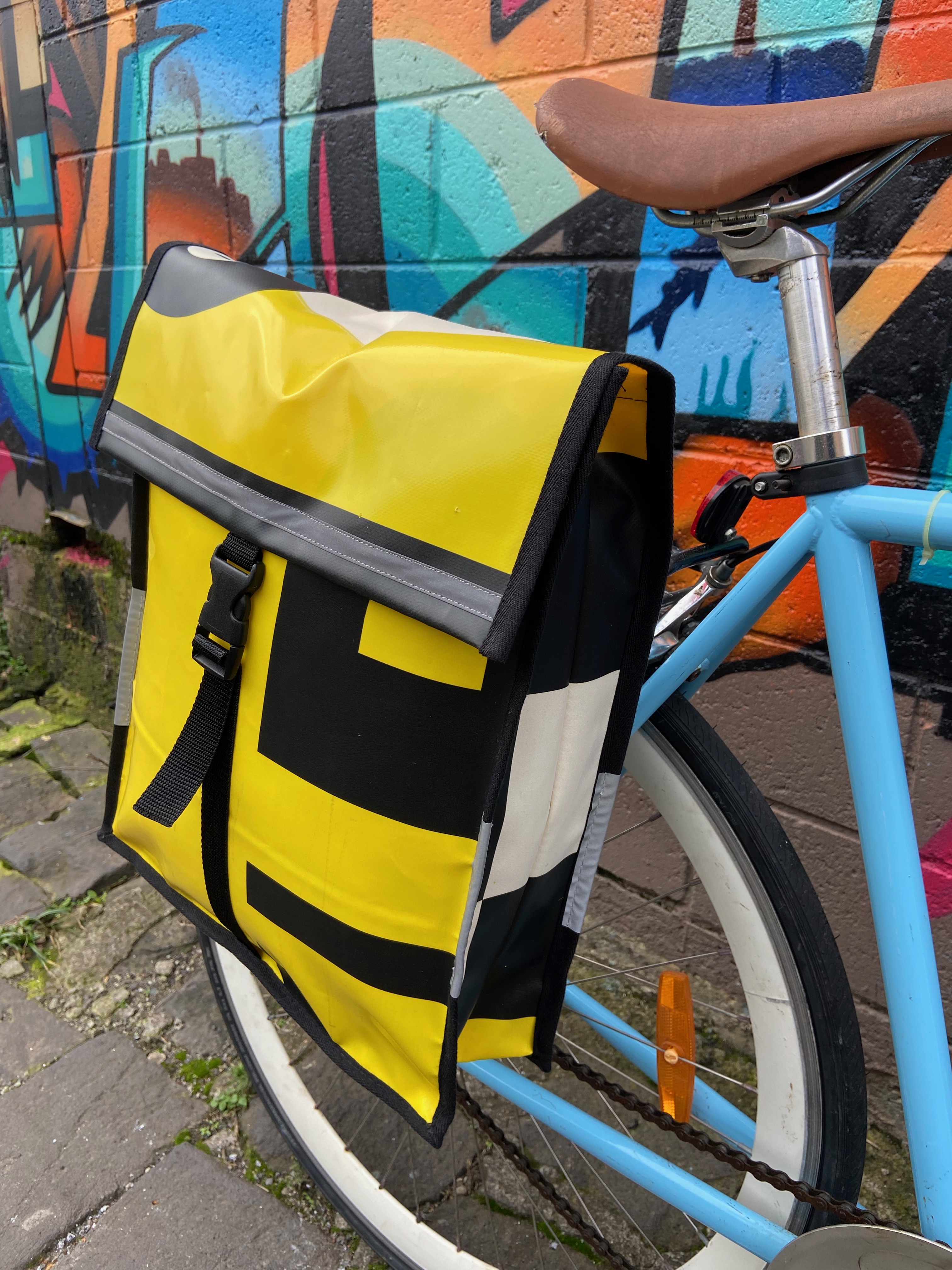 Upcycled bike pannier