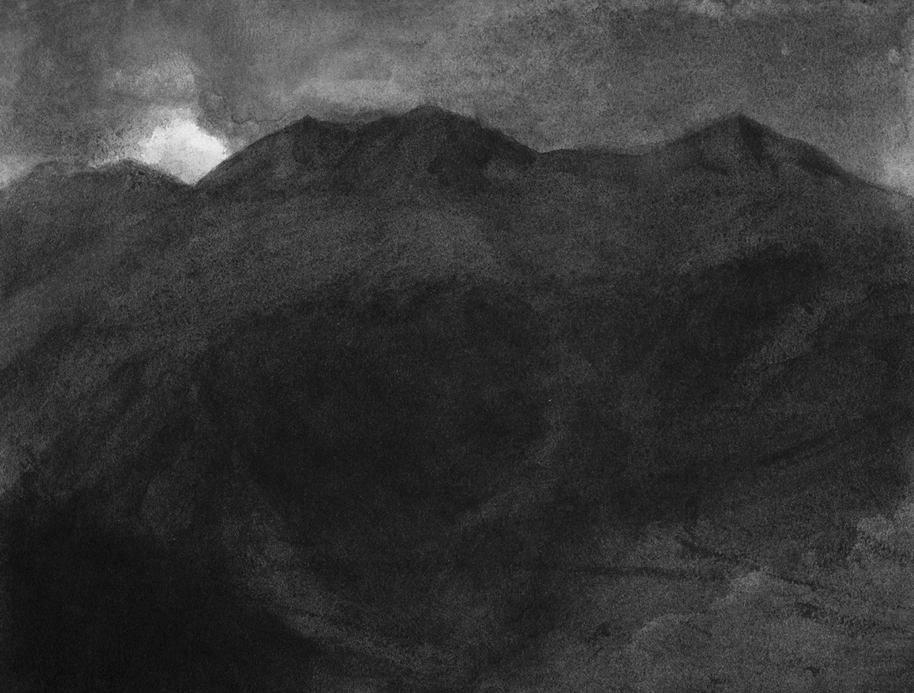 Nuit, nuagegouache on paper25 x 32,5 cm, 2018