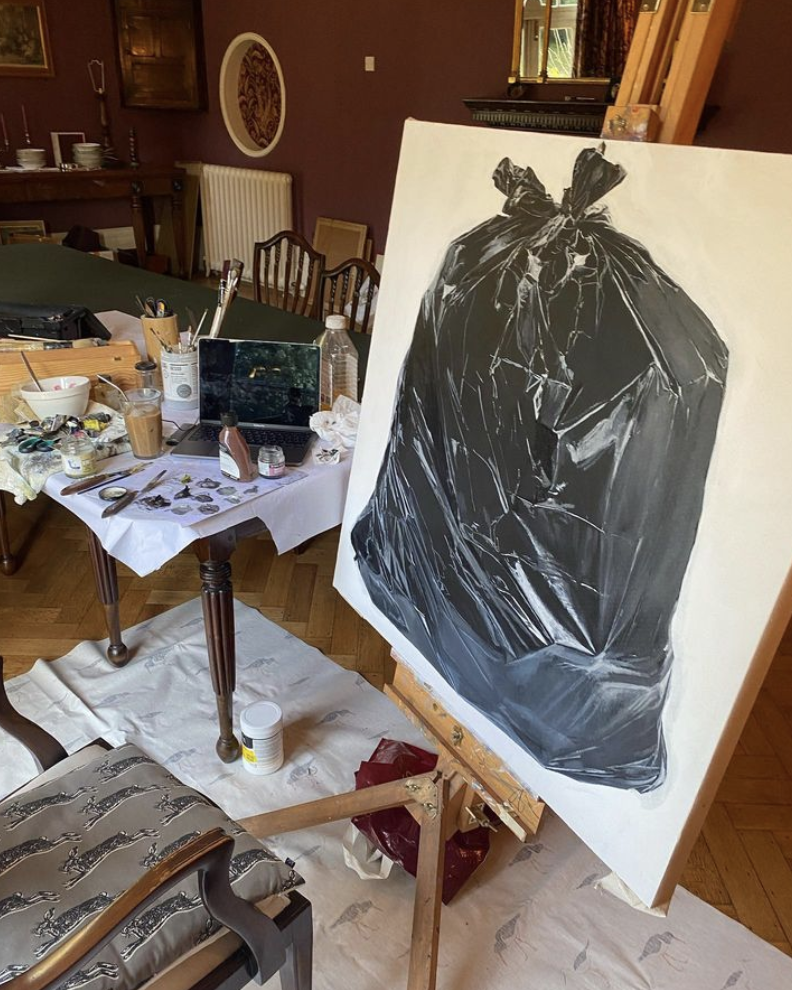 'Self Portrait v', Oil on canvas, 2022, (120x120cm))