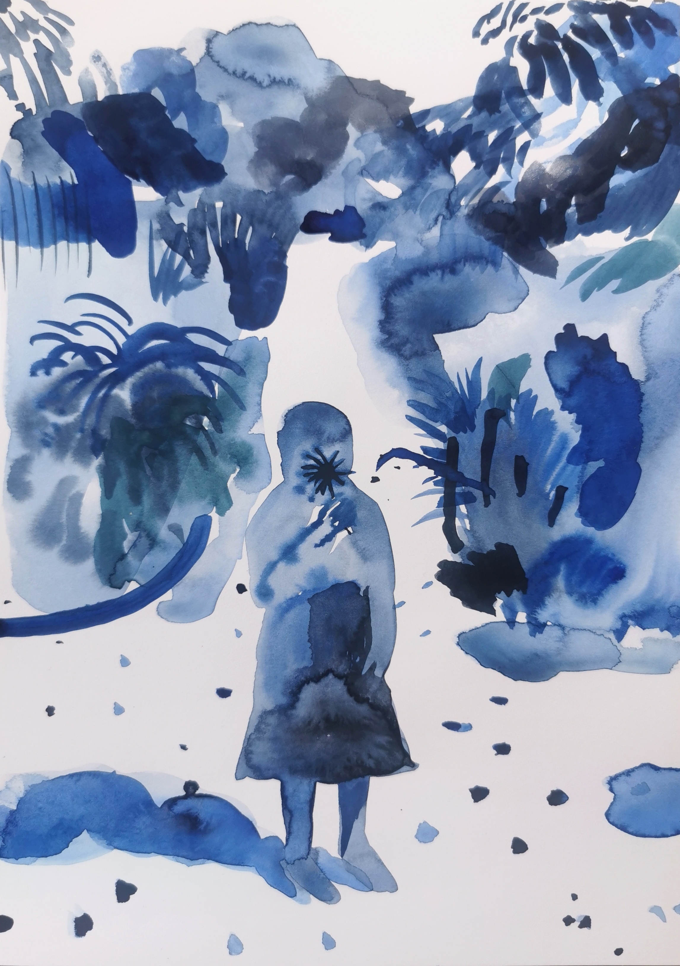 In the garden, watercolor on paper, A4, 2024