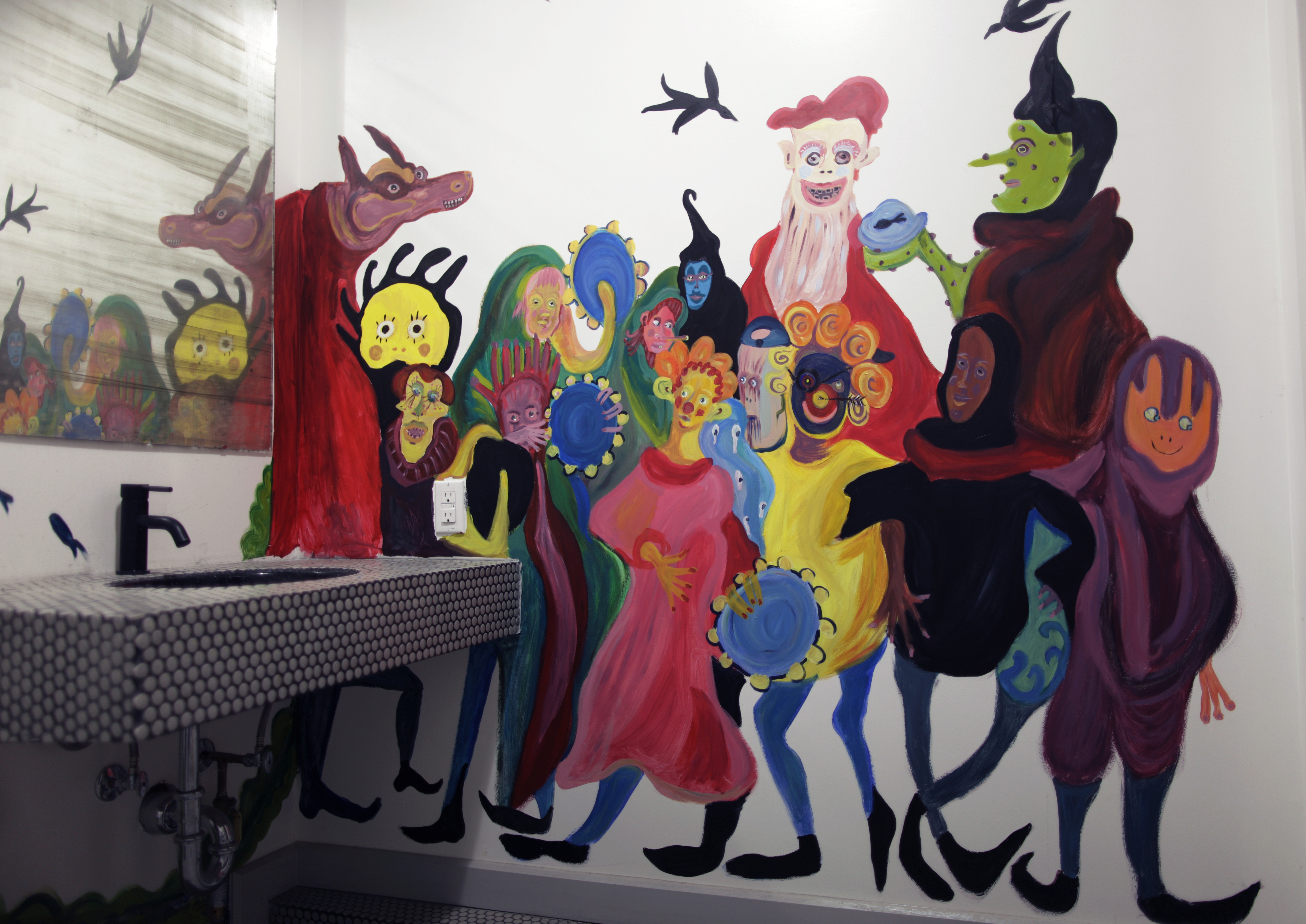 Site specific bathroom installation, Acrylic, 6 ft wide x 9 ft tall x 4ft   Arabi, New Orleans 