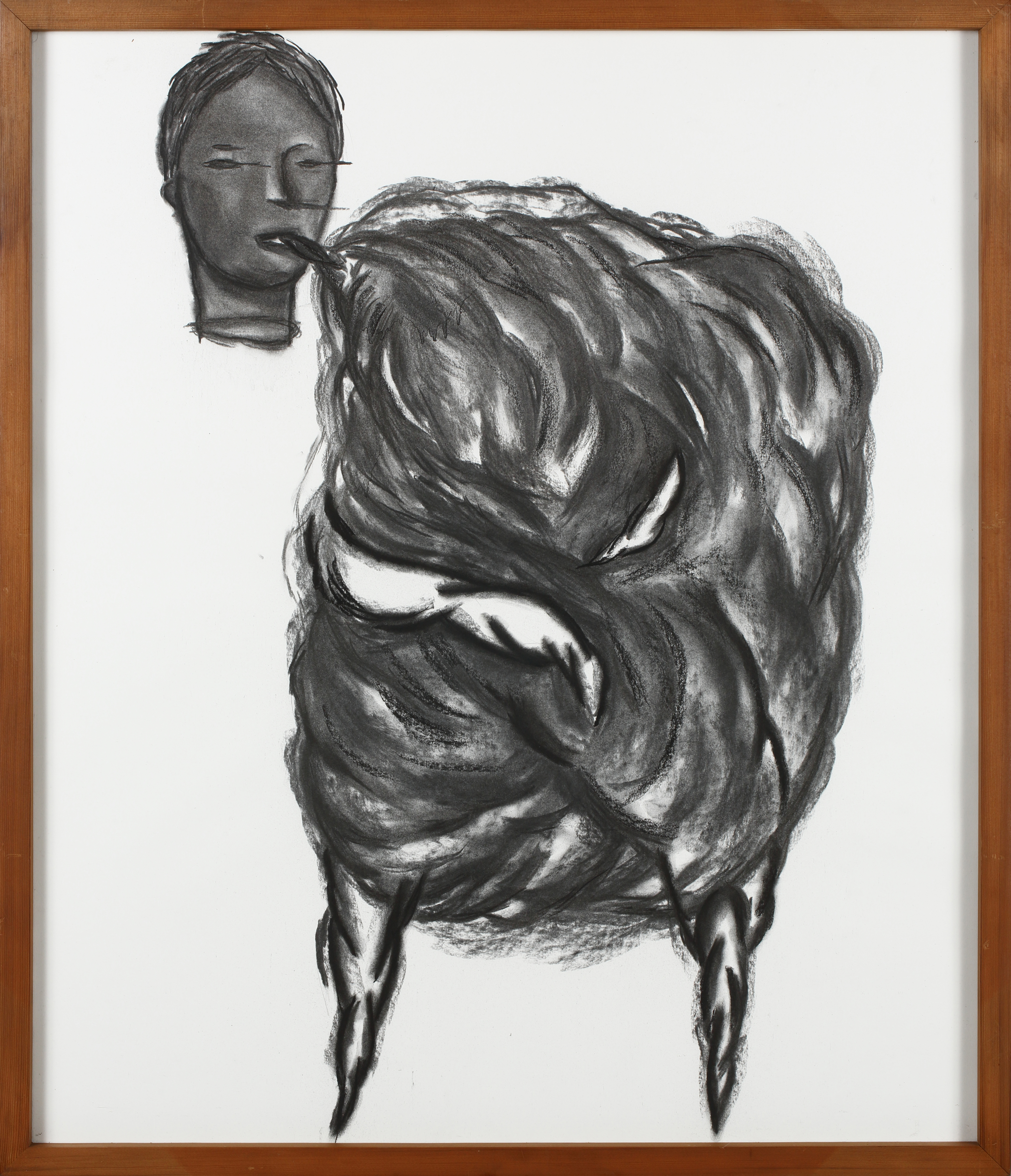 그날 밤, 덩어리 That night,  mass_charcoal on paper_87x73cm_2016