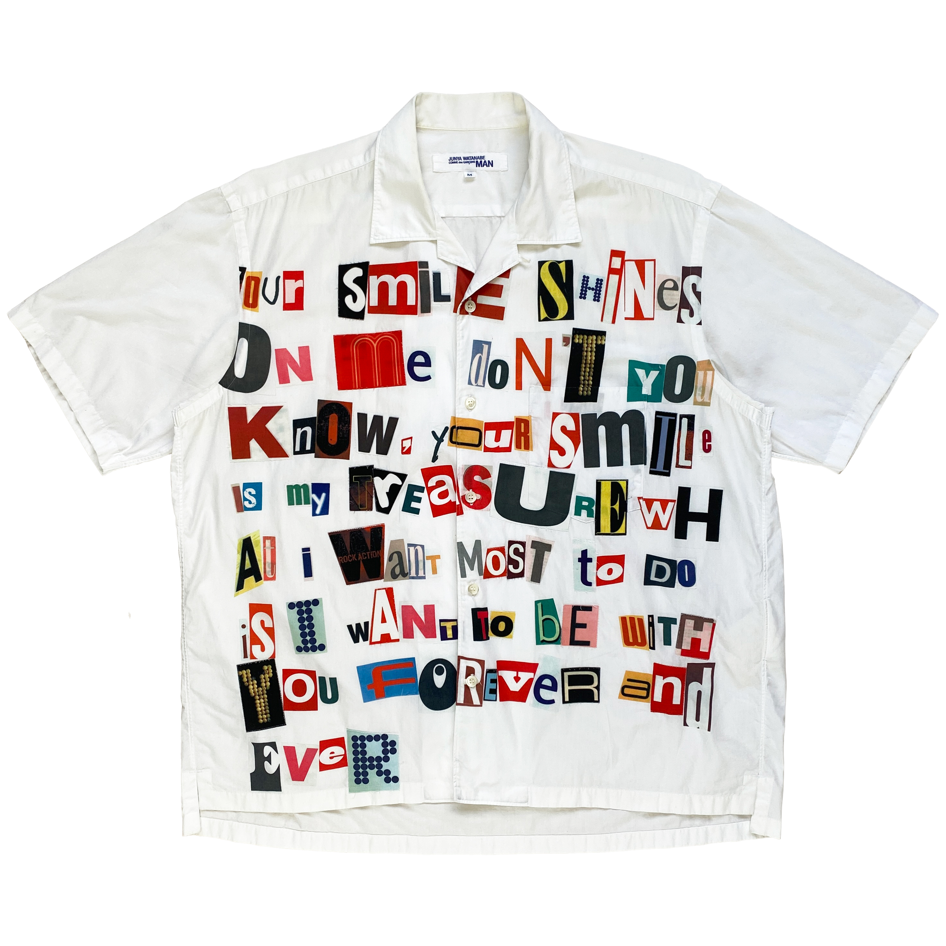 Junya Watanabe, S/S 2002 'Ransom Note' Poem Shirt - La Nausée