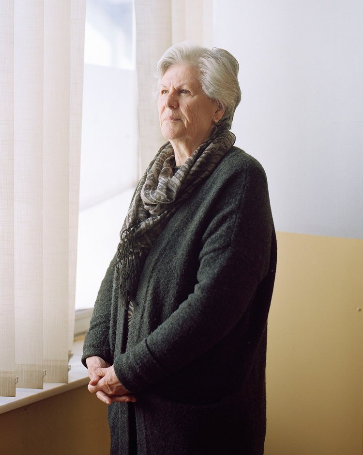 Nesrete Kumnova at her office in Gjakova, Kosovo, 2019. Her son Albion went missing in 1999 during Kosovo war and his body was never found.