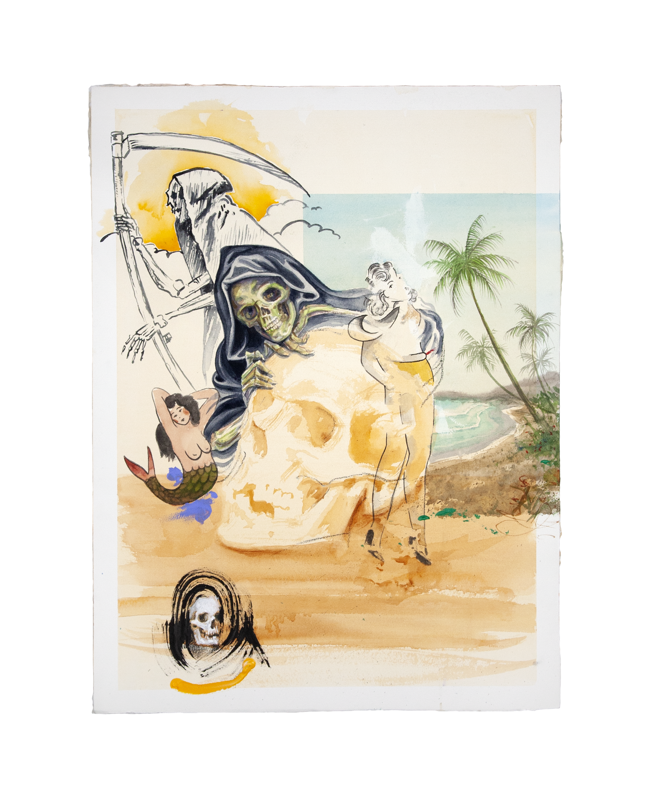 It Lasts As Long As It Possibly Can,&nbsp;2020 Watercolor, Acrylic, Charcoal, Colored Pencil and Pastel on Arches Paper Adhered to Wood Panel24 x 18 inches (60.9 x 45.7cm) 🔴