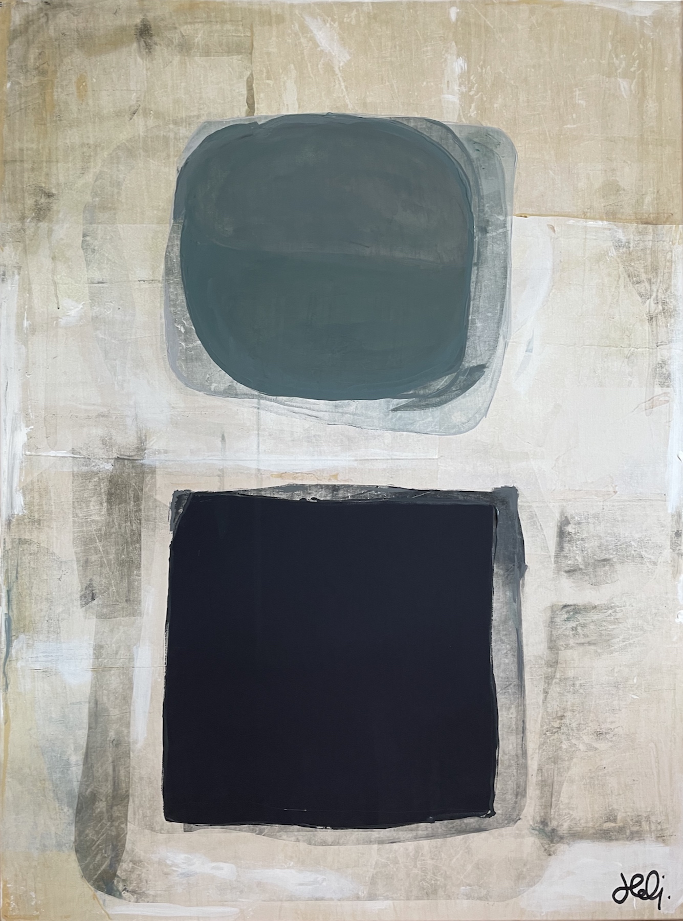 Green and Blue, 2022120 x 90 cmMixed media on canvas