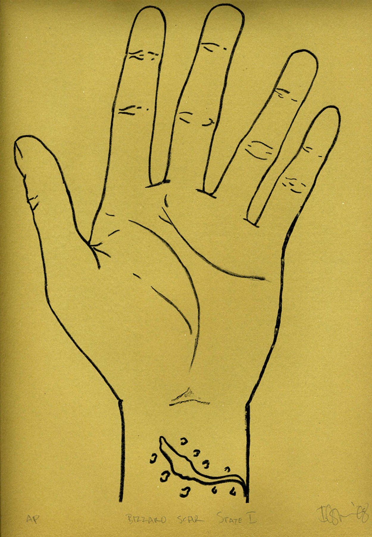 "Bizzaro Scar State I" 2008; 1 Color Lithograph, Edition of 3