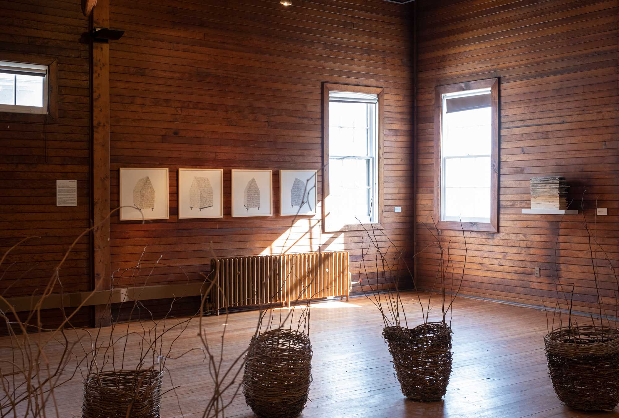 Installation view. Works by Kirstie McCallum (foreground) and Alexis Bulman.
