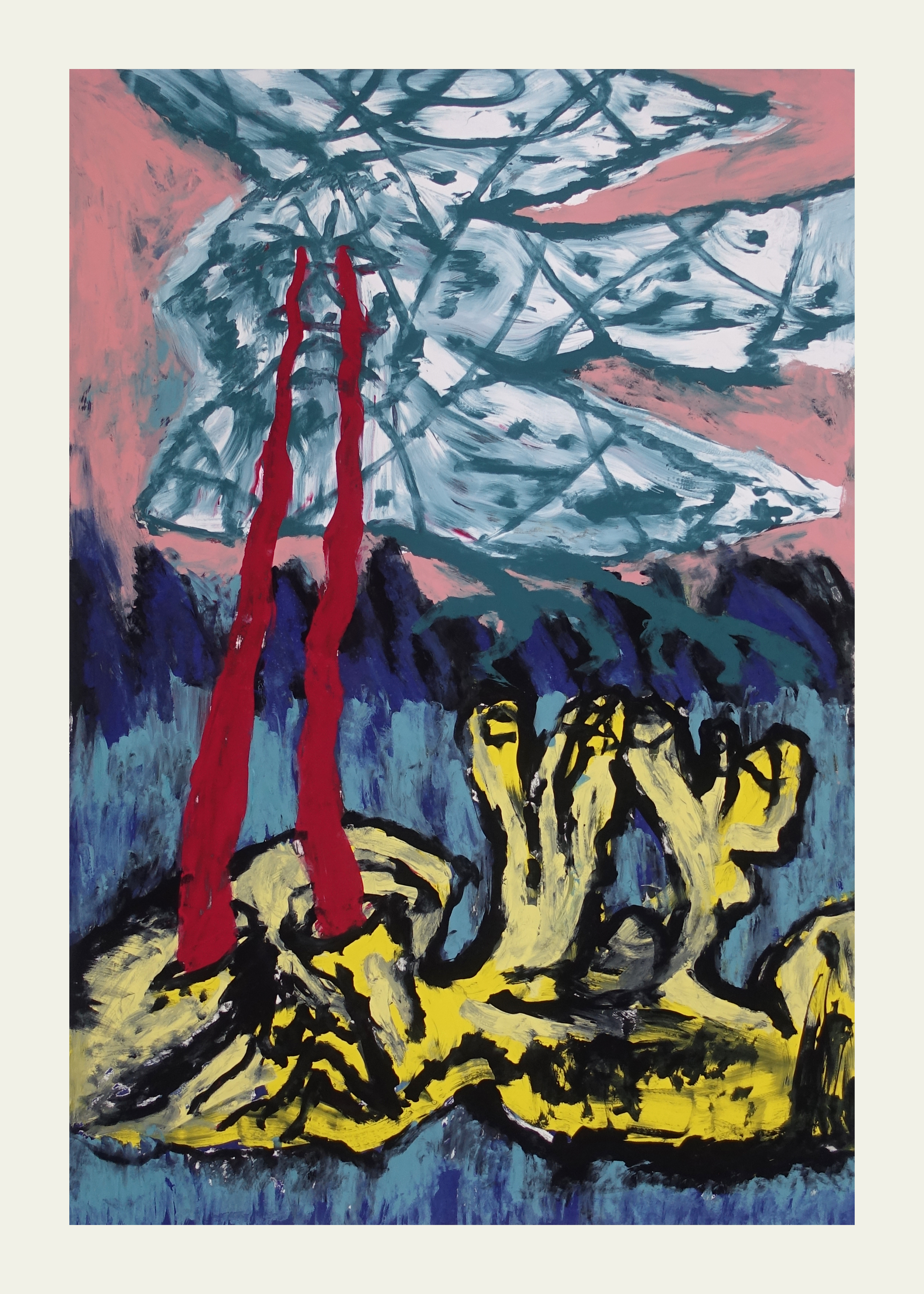 The Two Sulphursserigraphic monotype on paper, 140x100cm, 2024