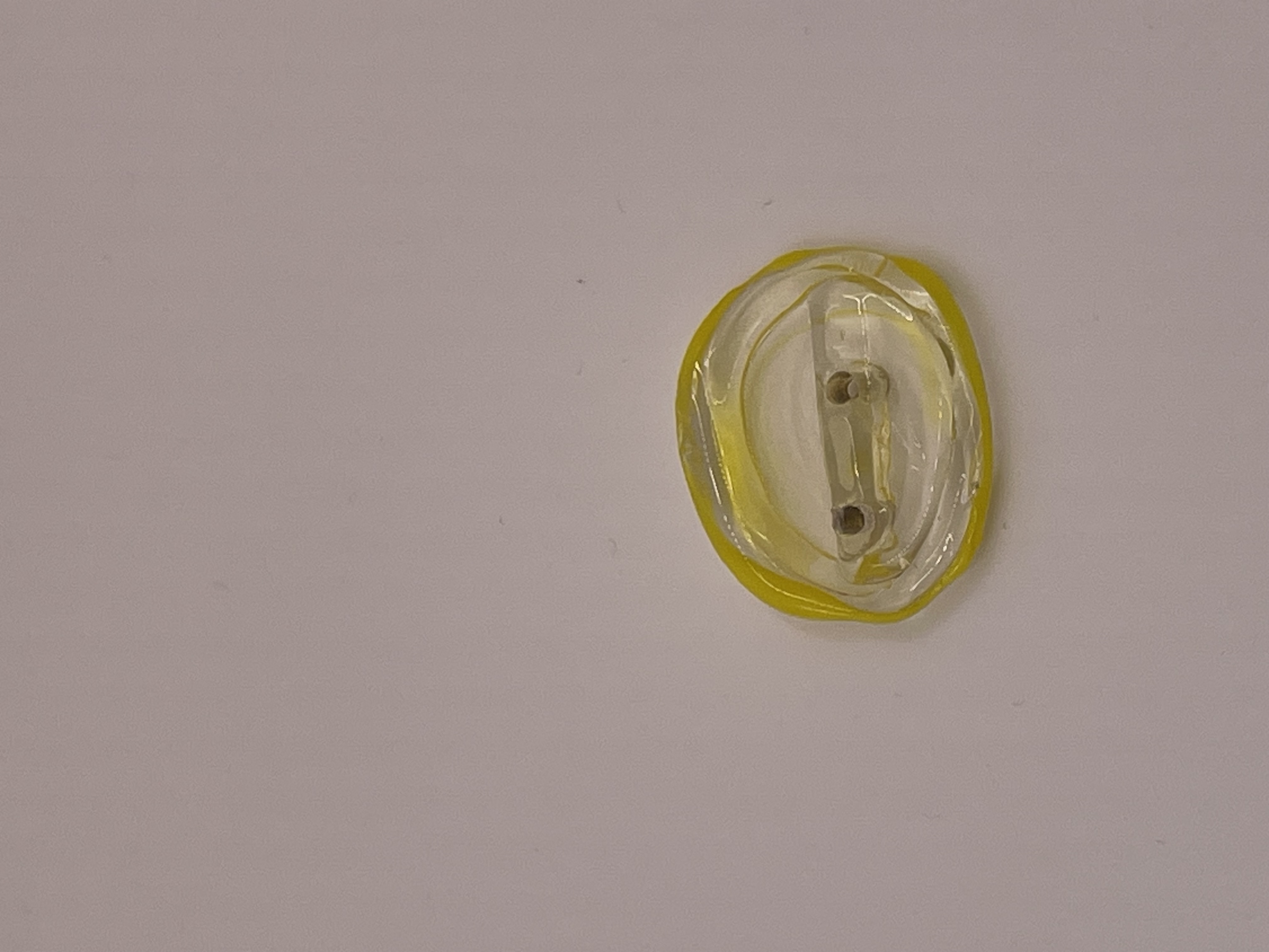 Yellow and Clear Button, Glass 