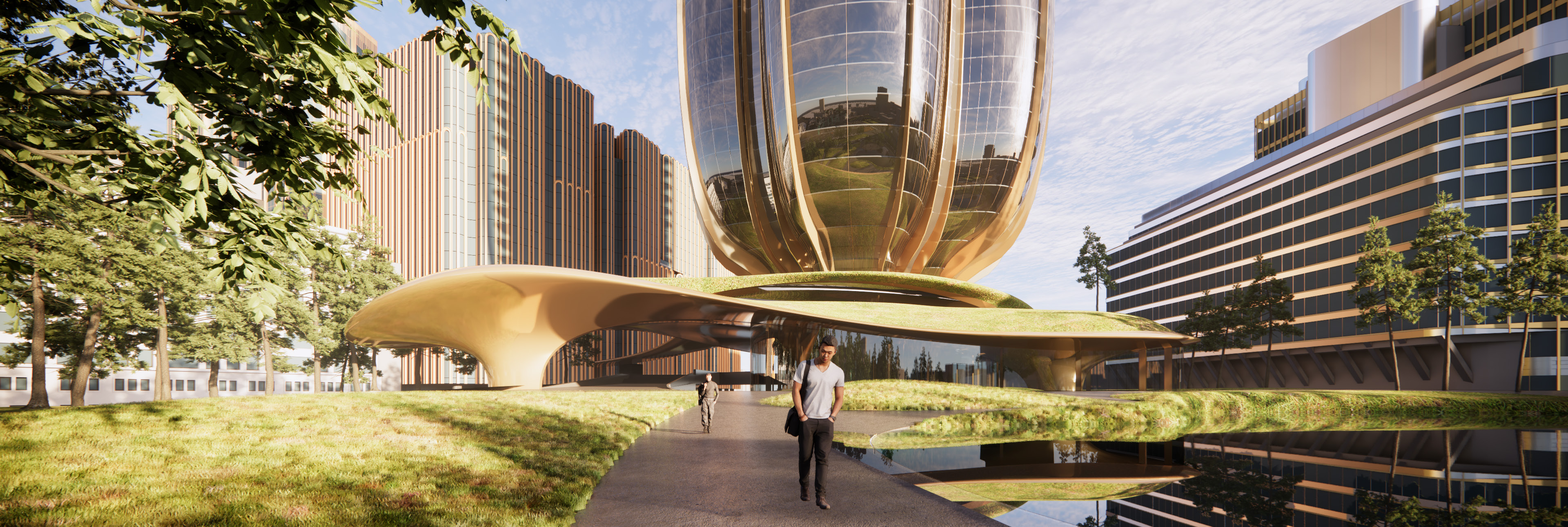 “Blooming Petals” Rendering Plaza View