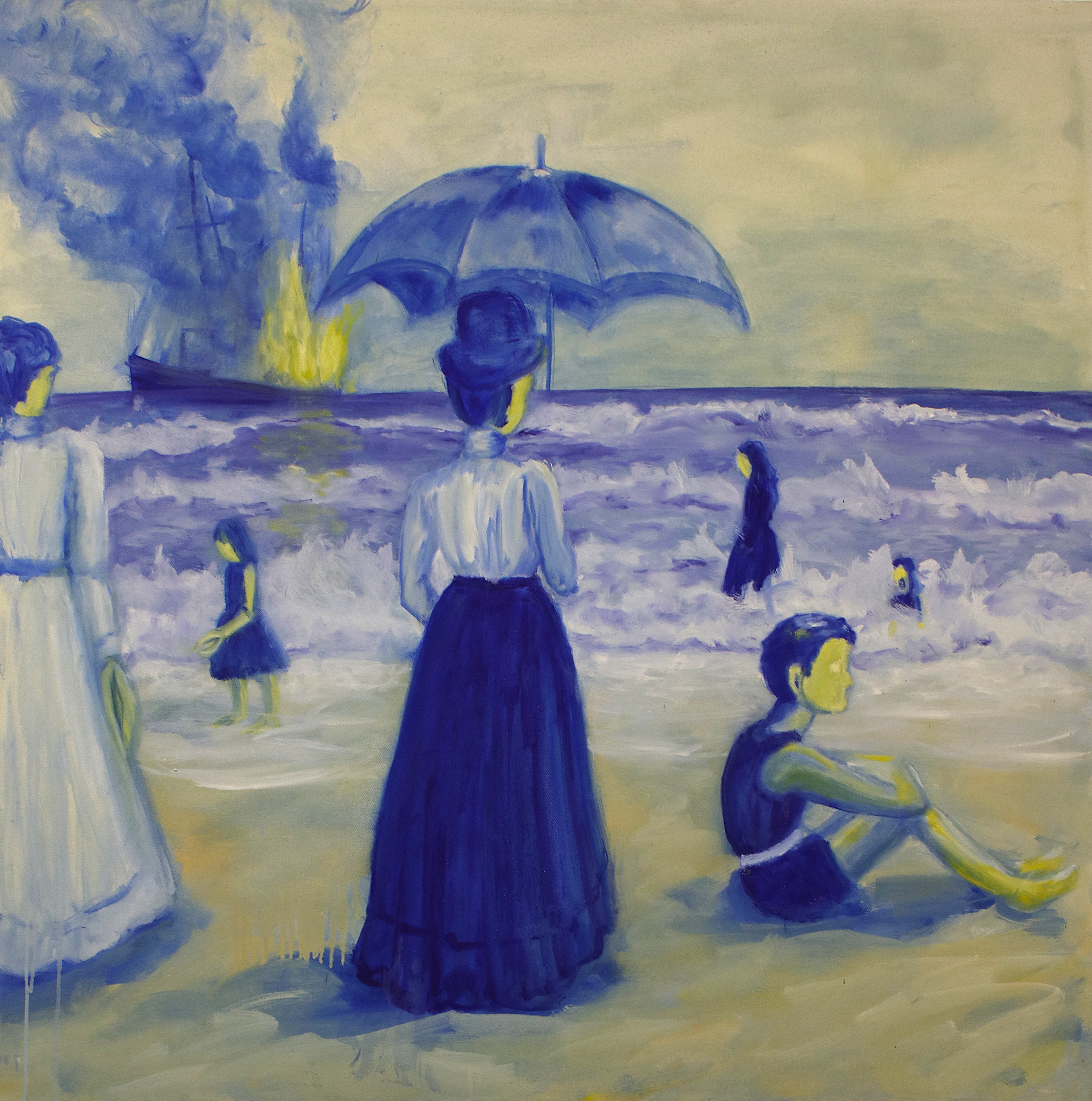 Floria Gonzalez Buffering, 2024-2025 Oil on canvas 94.9 x 94.9 cm 37 3/8 x 37 3/8 in