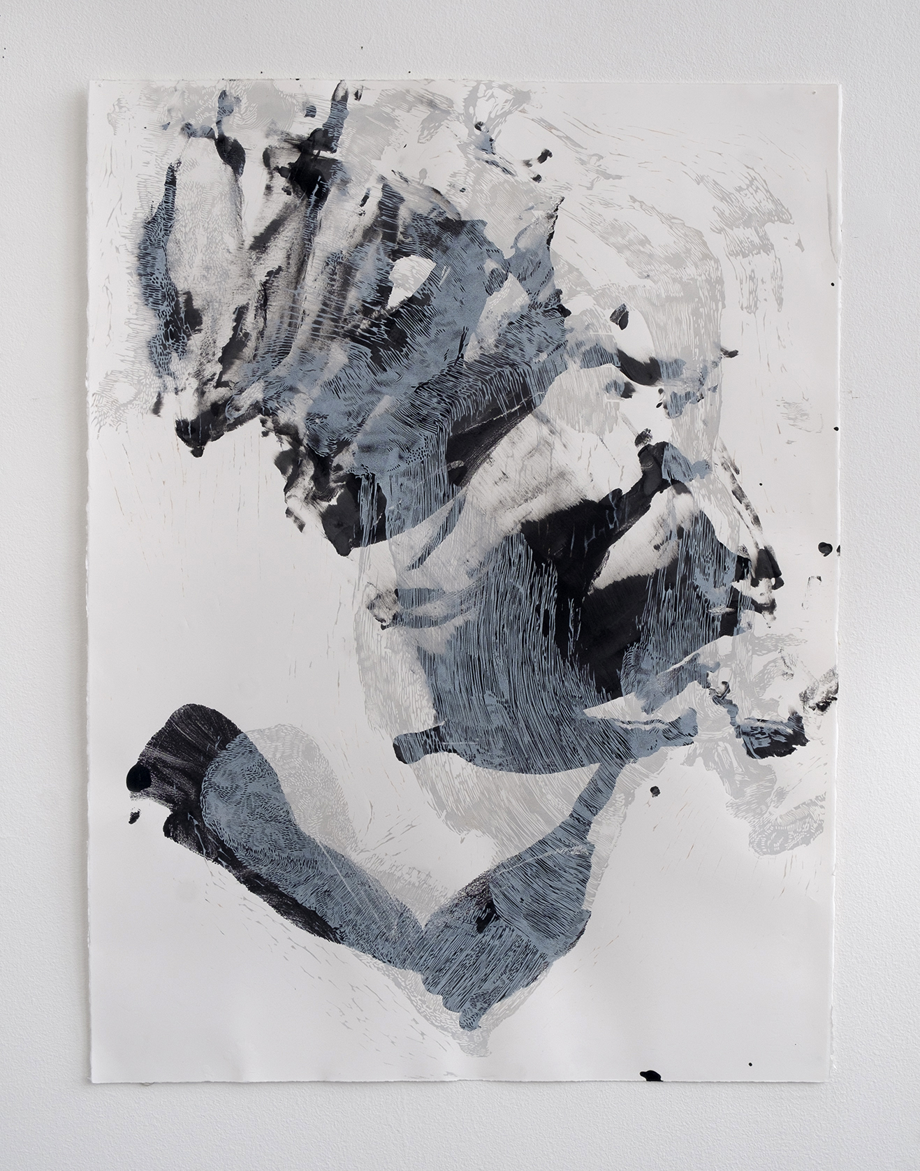 Pushing upwards, 2014, sintra carving on bfk reeves, 78 x 58 cm