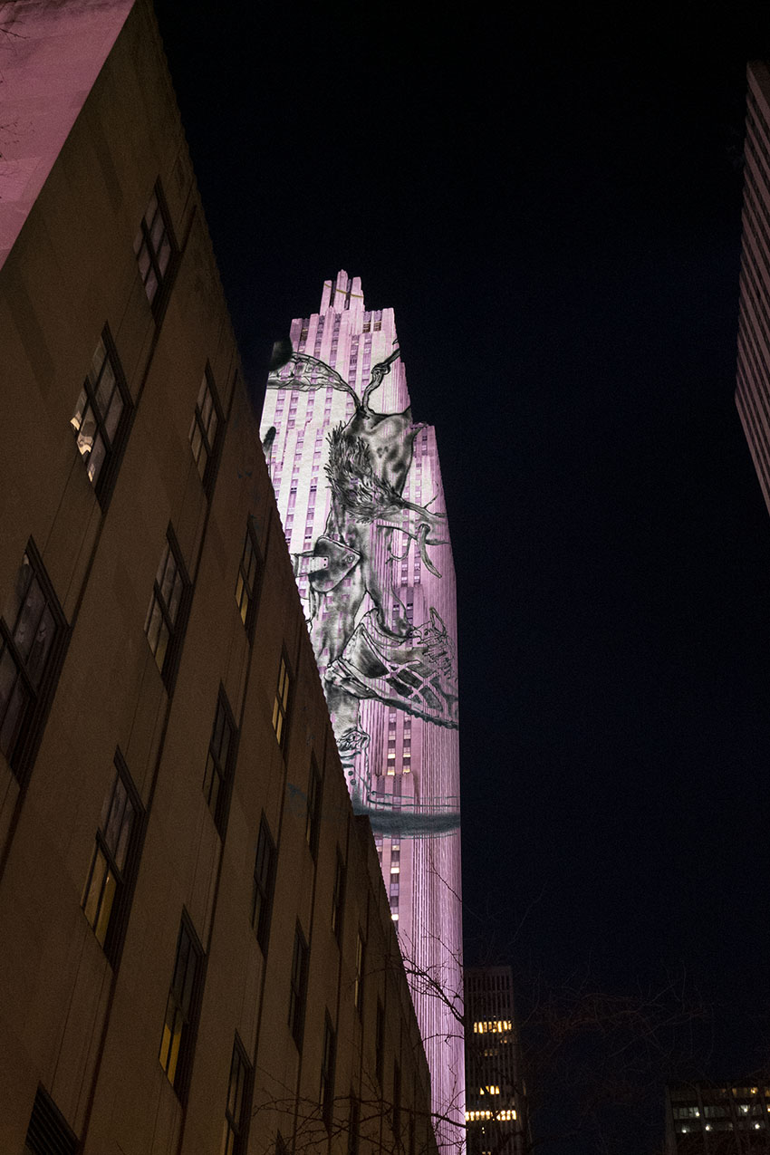 November 2019 - "NY Titans" - Extract from my book "AF4" a digital collage between picture and airbrush drawing