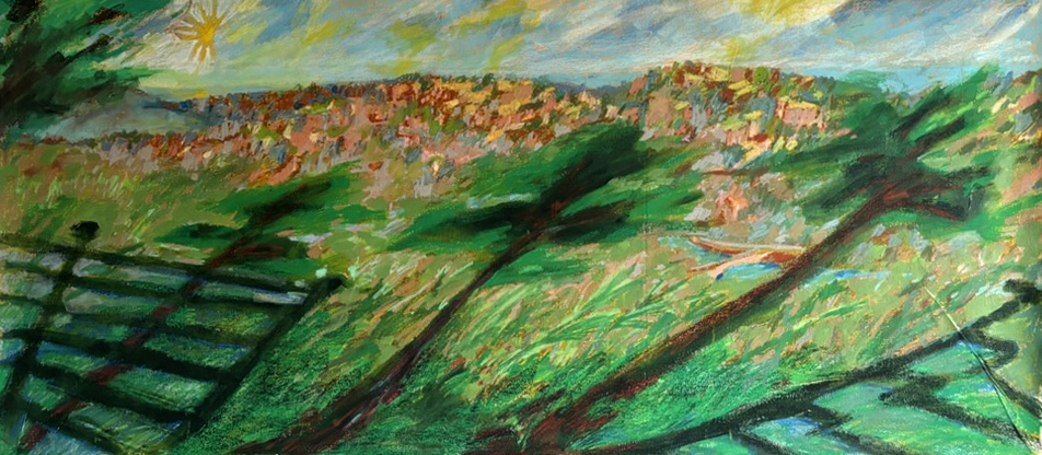 untitled, oil pastel and acrylic, 180x80cm, 1200 eur