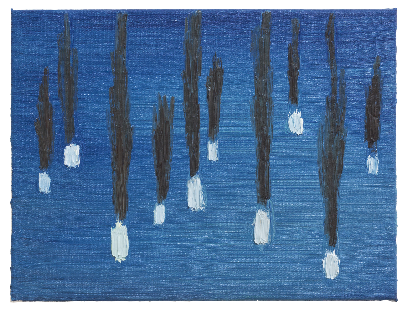 Meteoritos, 2017, &oacute;leo sobre tela, 18 x 24 cm