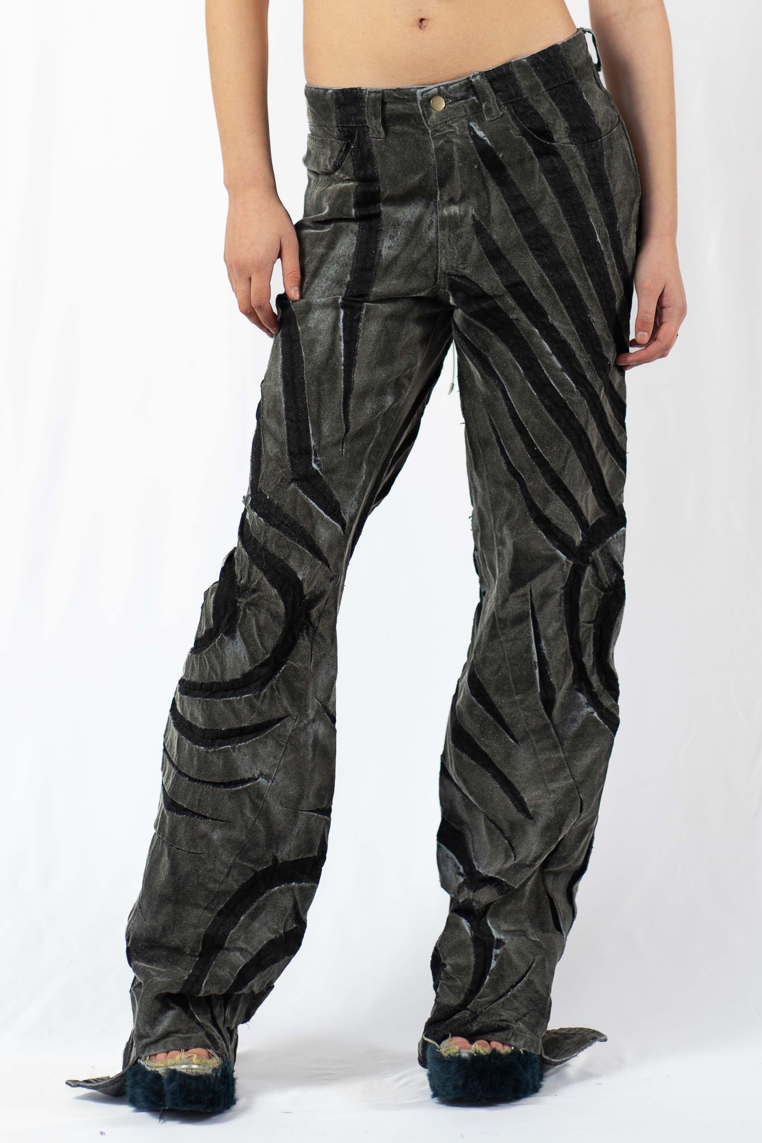 Silver heart flock boyfriend jeans £470