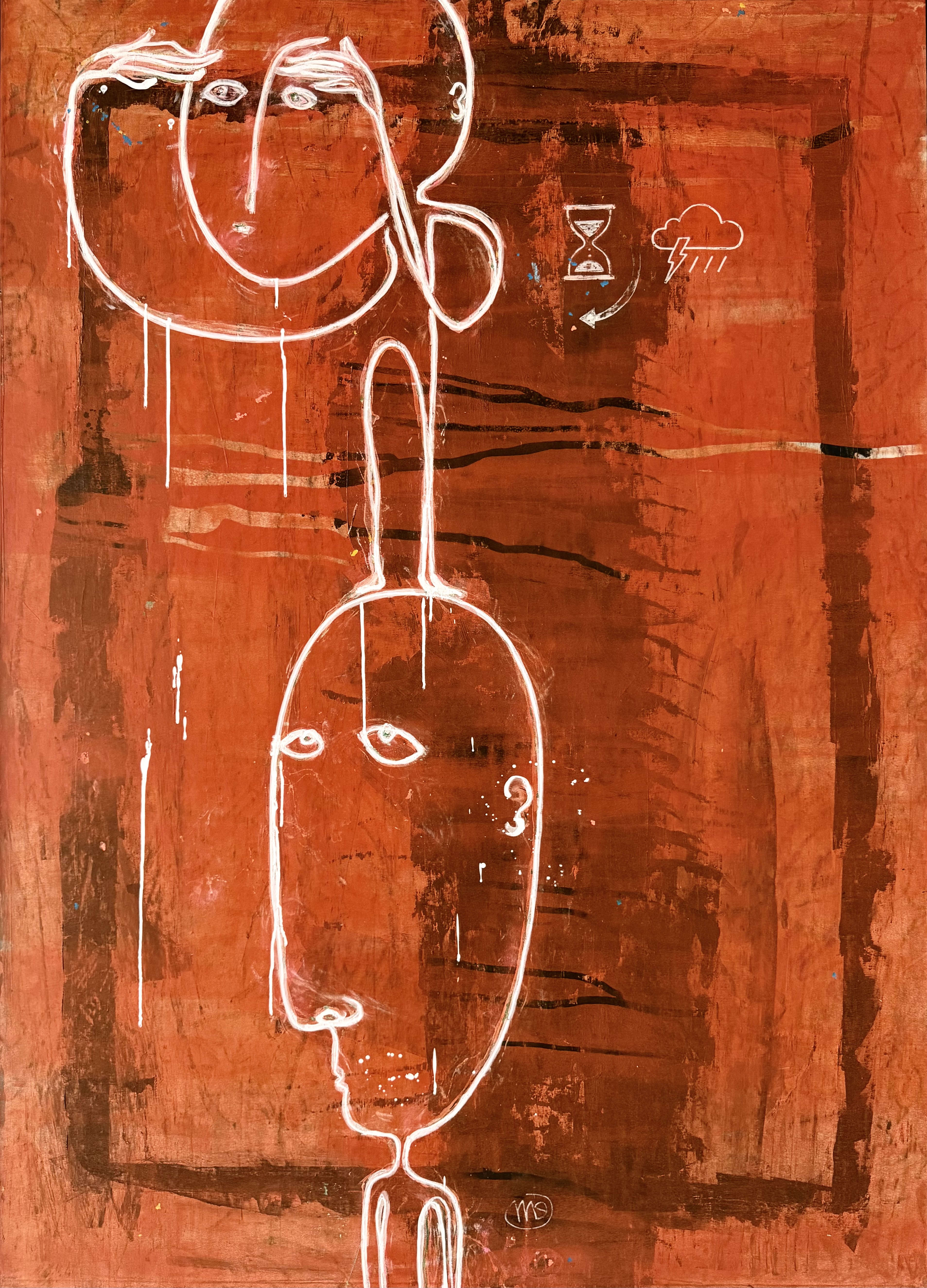 Wissem el Abed, Vaut mieux attendre qu'espèrer, Acrylique sur toile, 115x160cm, 2025