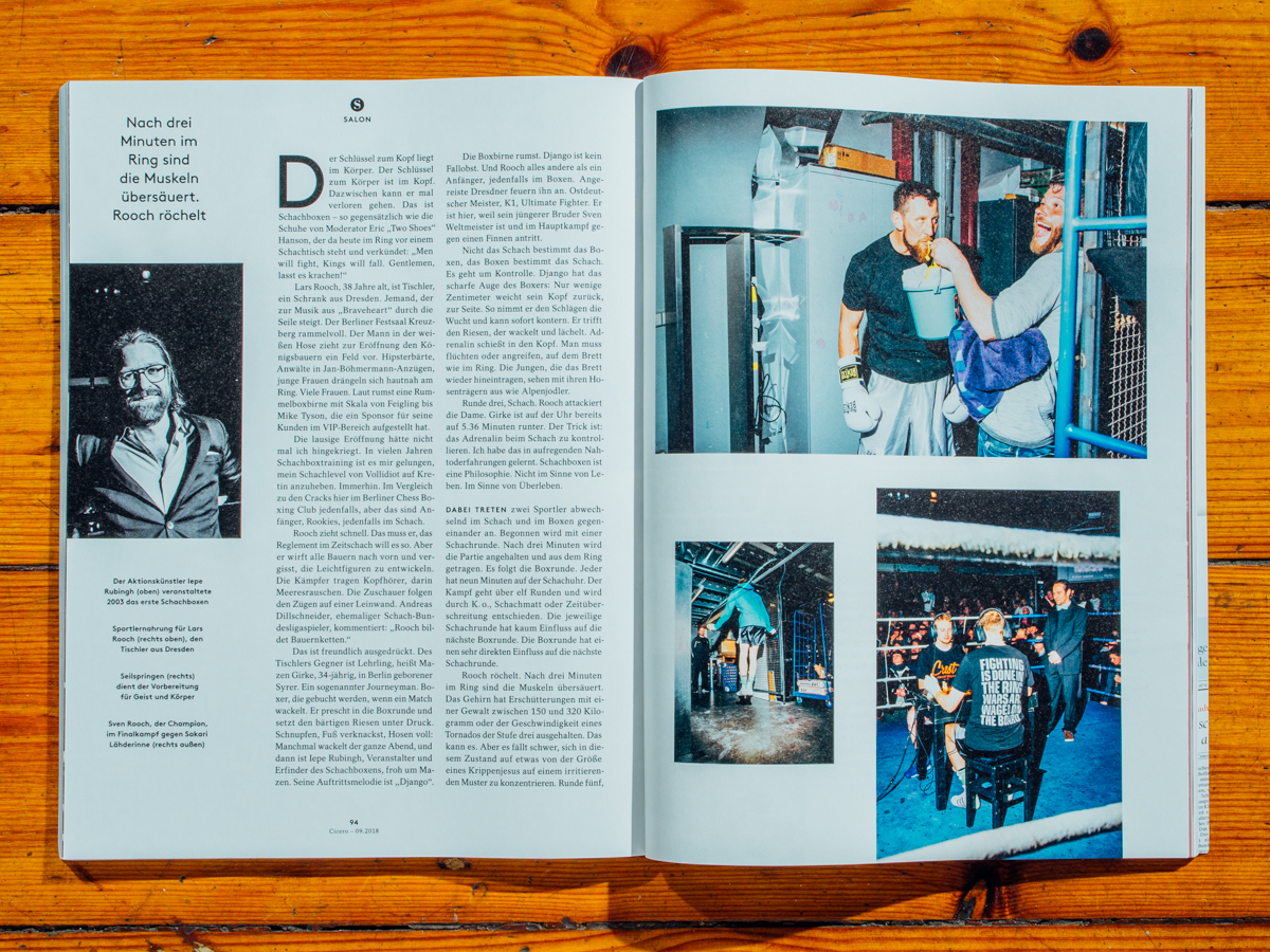 Cicero Nr.9 / Schachboxen Reportage / September 2018