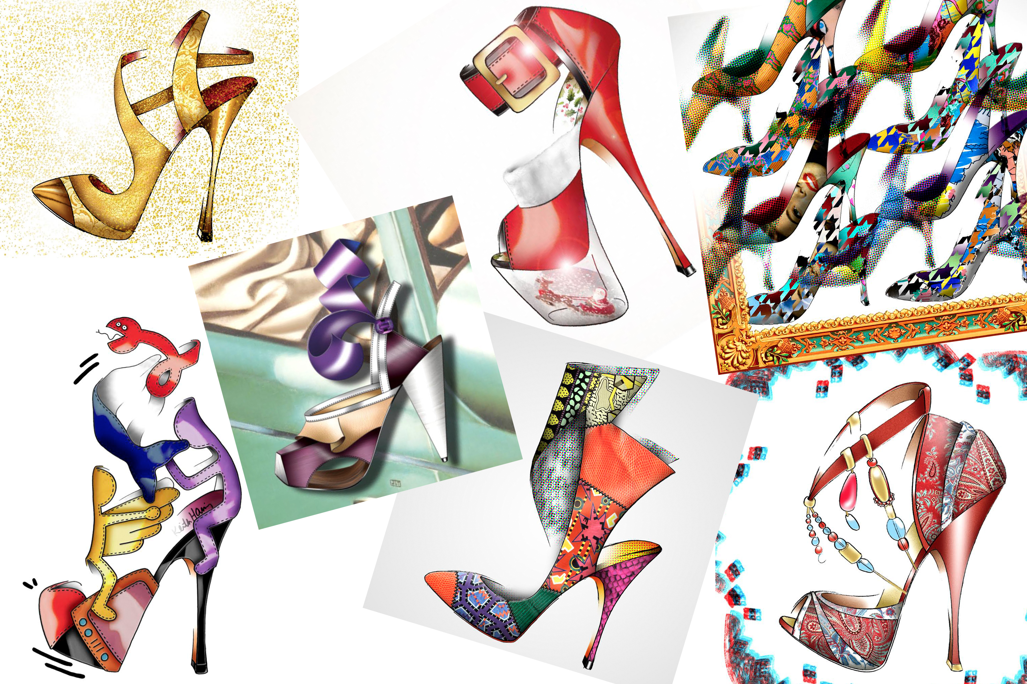 Pencil hand drawings colored in Adobe Photoshop.