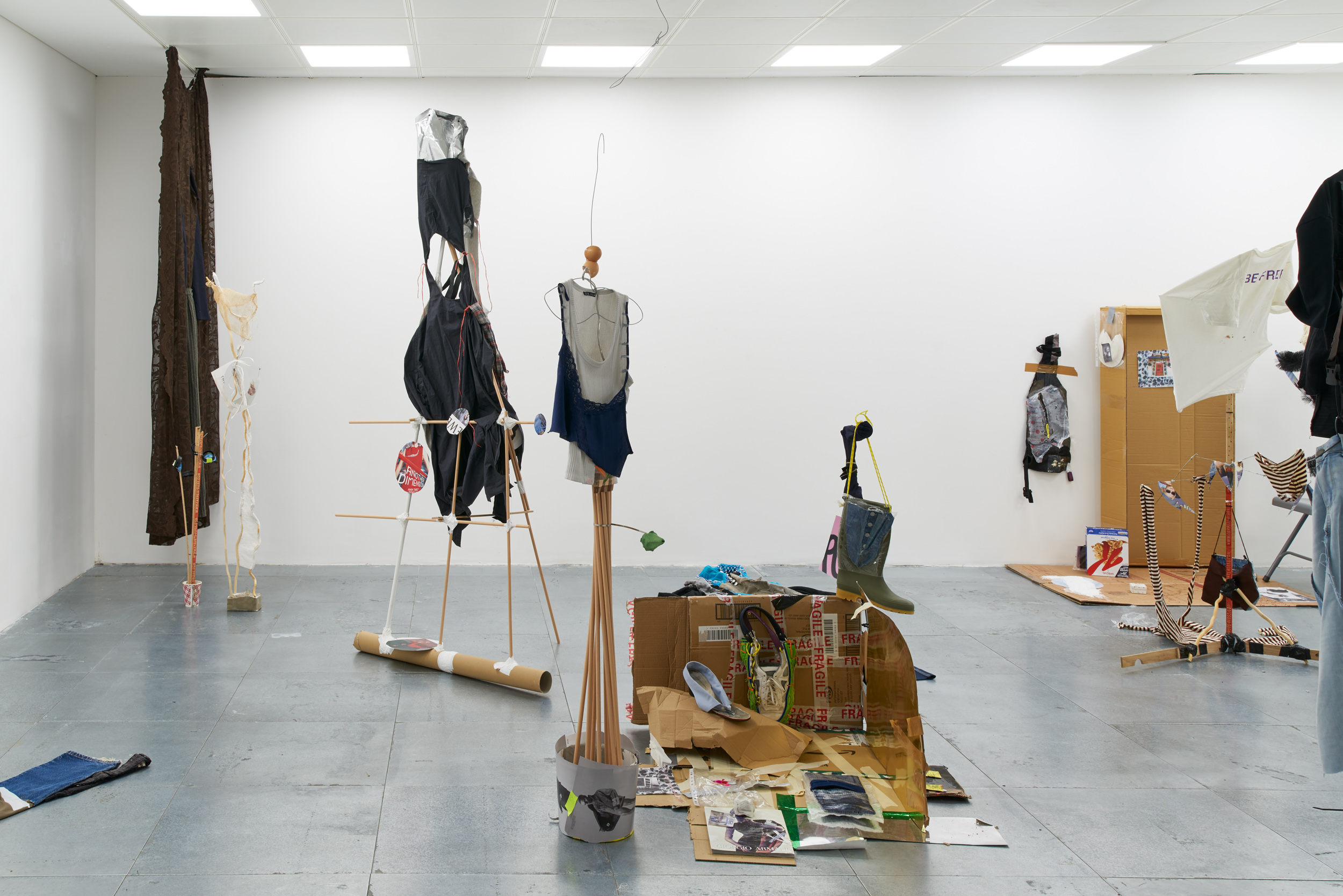 (Installation View) 2021, Getting Dressed was a group workshop exercise in collaborative making, improvisation and assemblage, led by artists Jack O'Brien, Sam Cottington, Tenant of Culture and Valerie Kong. at VO Curations
