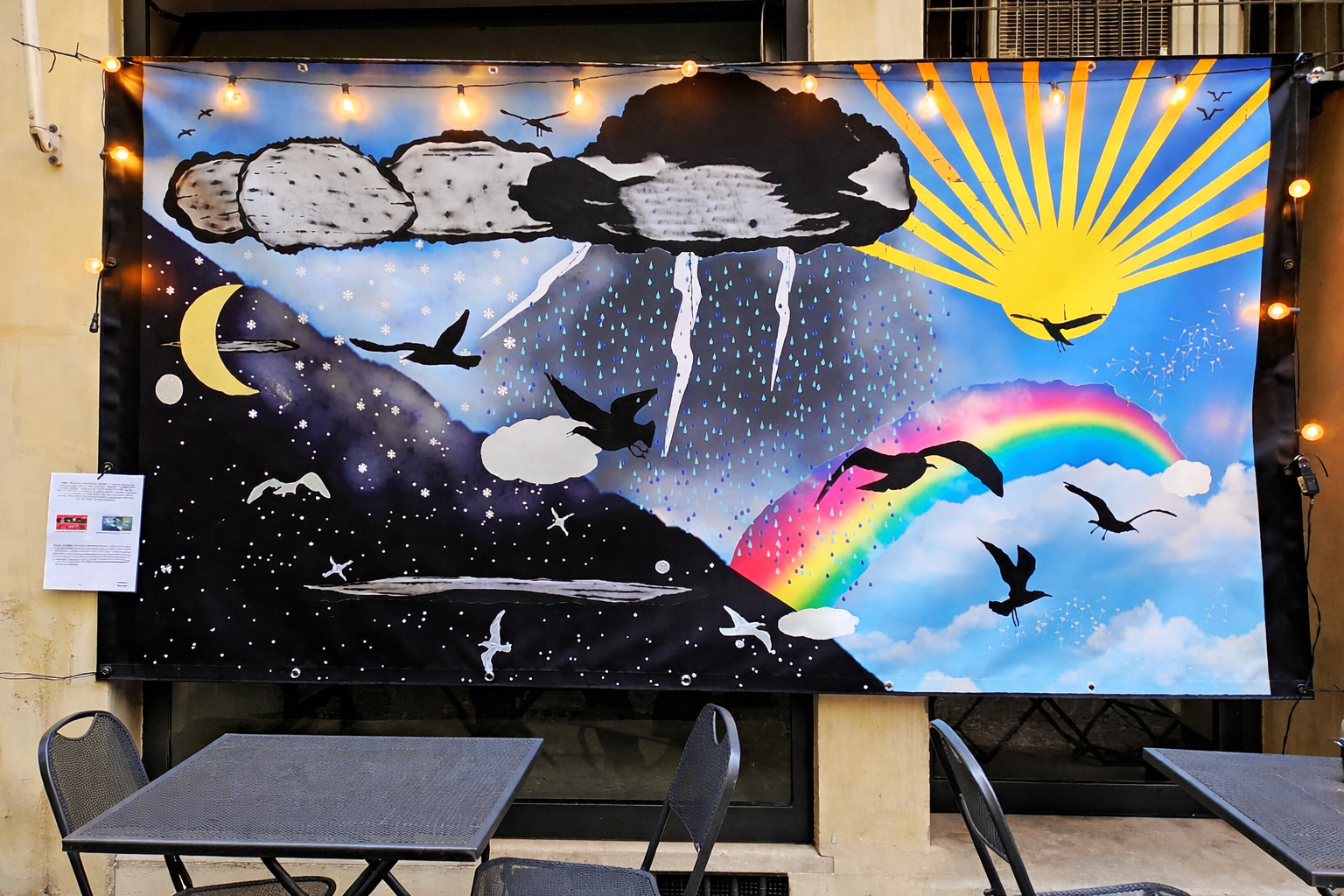 Variable Weather; acrylic on pvc, 307 x 164 cm