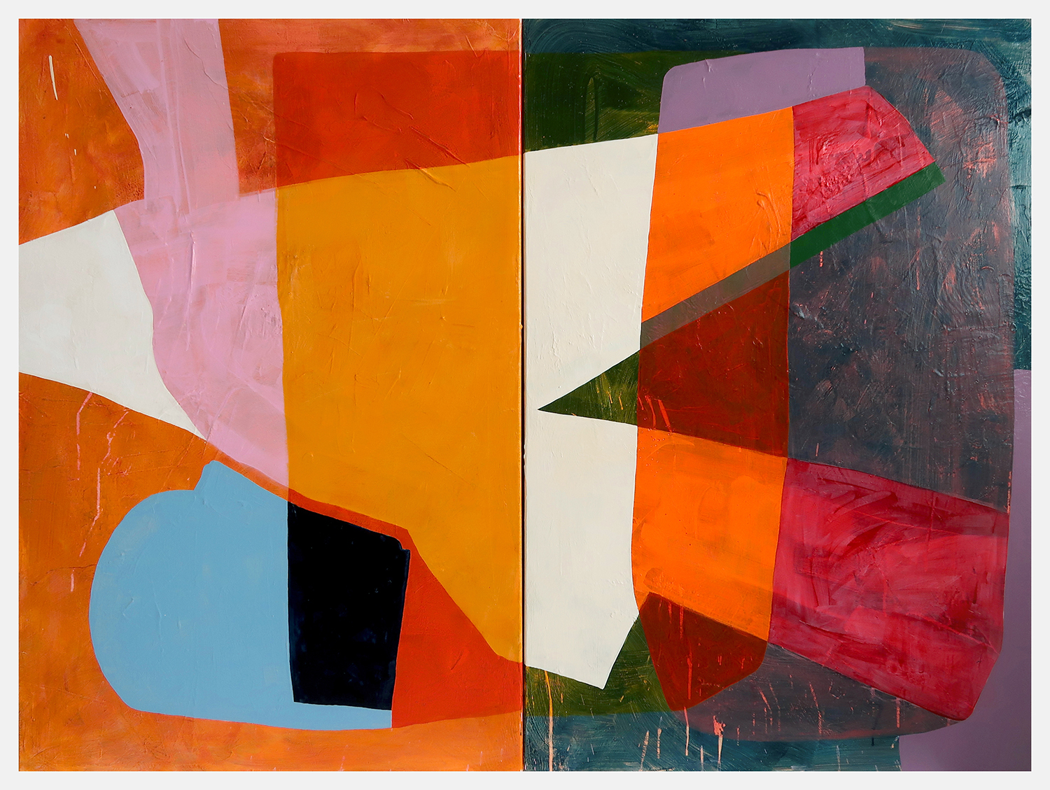 Untitled 556, 2021, Acrylic on canvas, 120x160cm (diptych)