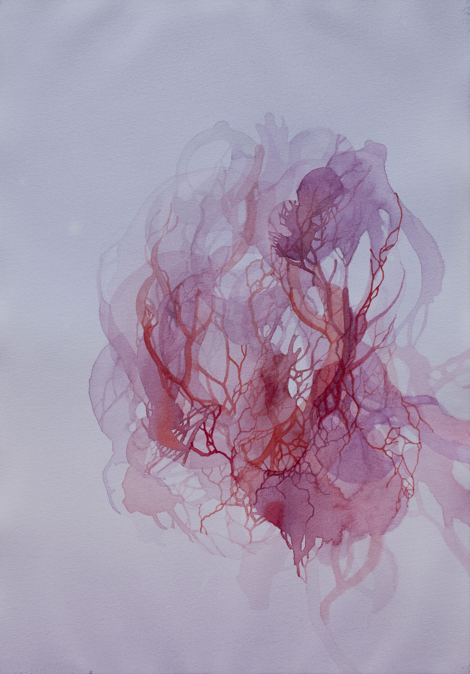 Entraille d'aube n&deg;11 (aquarelle, 29,7 x 40cm, printemps 2024) 