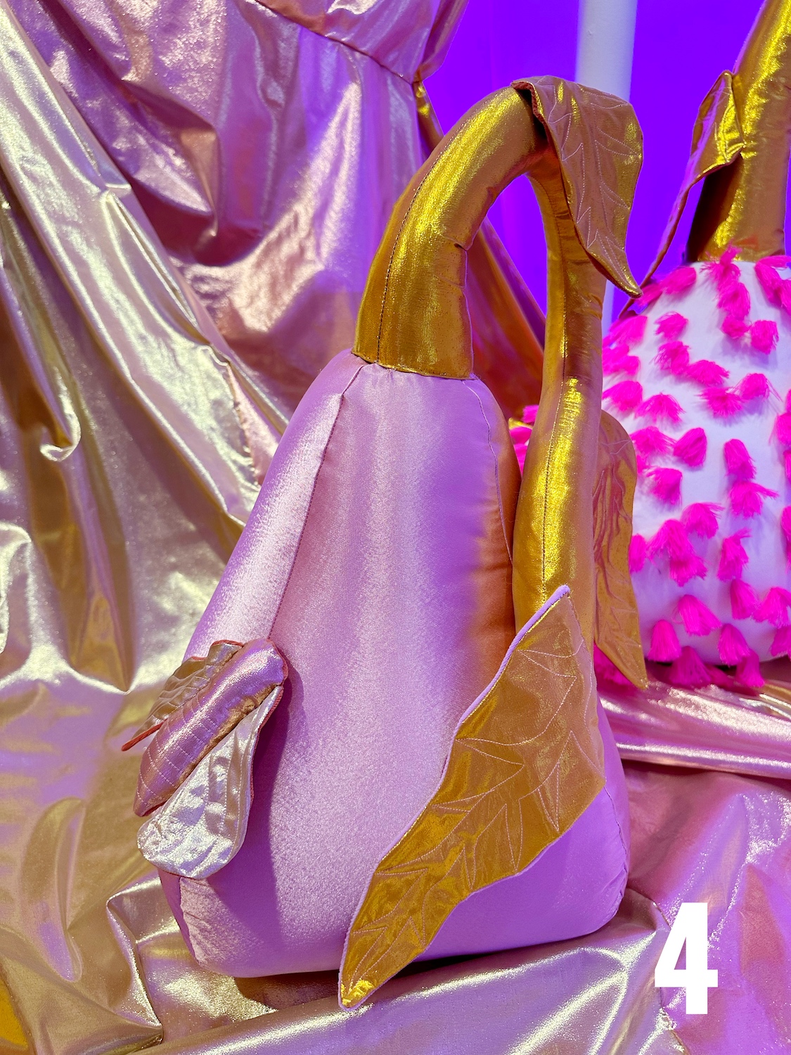 4: Satin, metallic lam&eacute;, hand dyed velveteen $1,500 *c