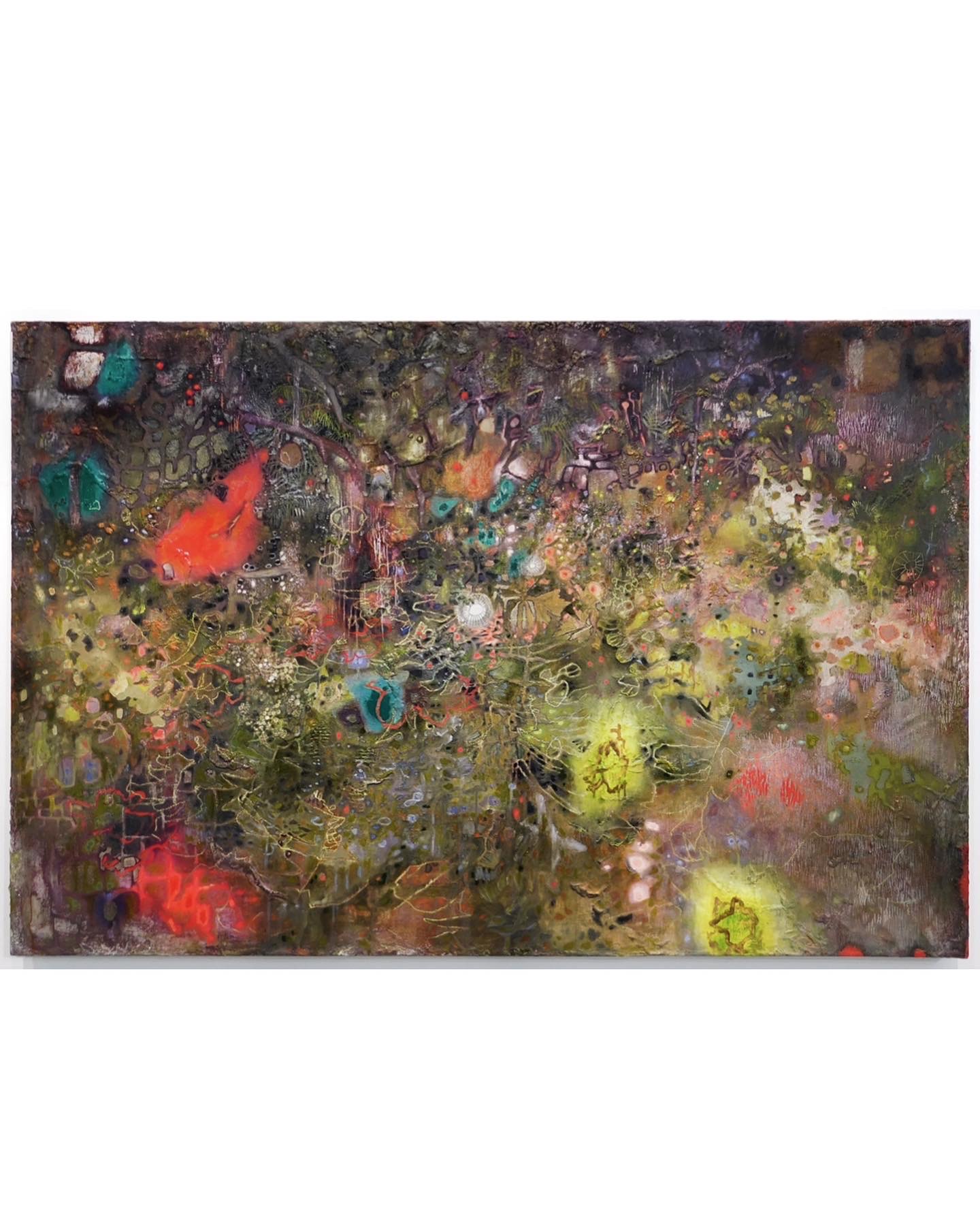 song maker, 48x72", oil and epoxy clay on linen on panel, 2022