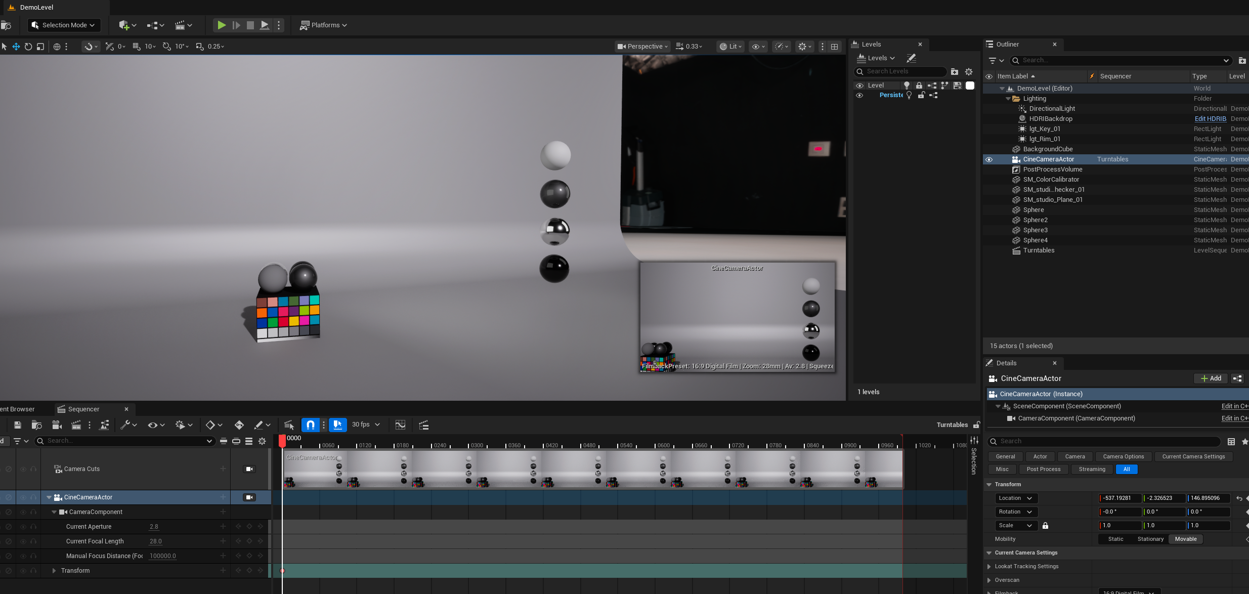 Turntable template setup