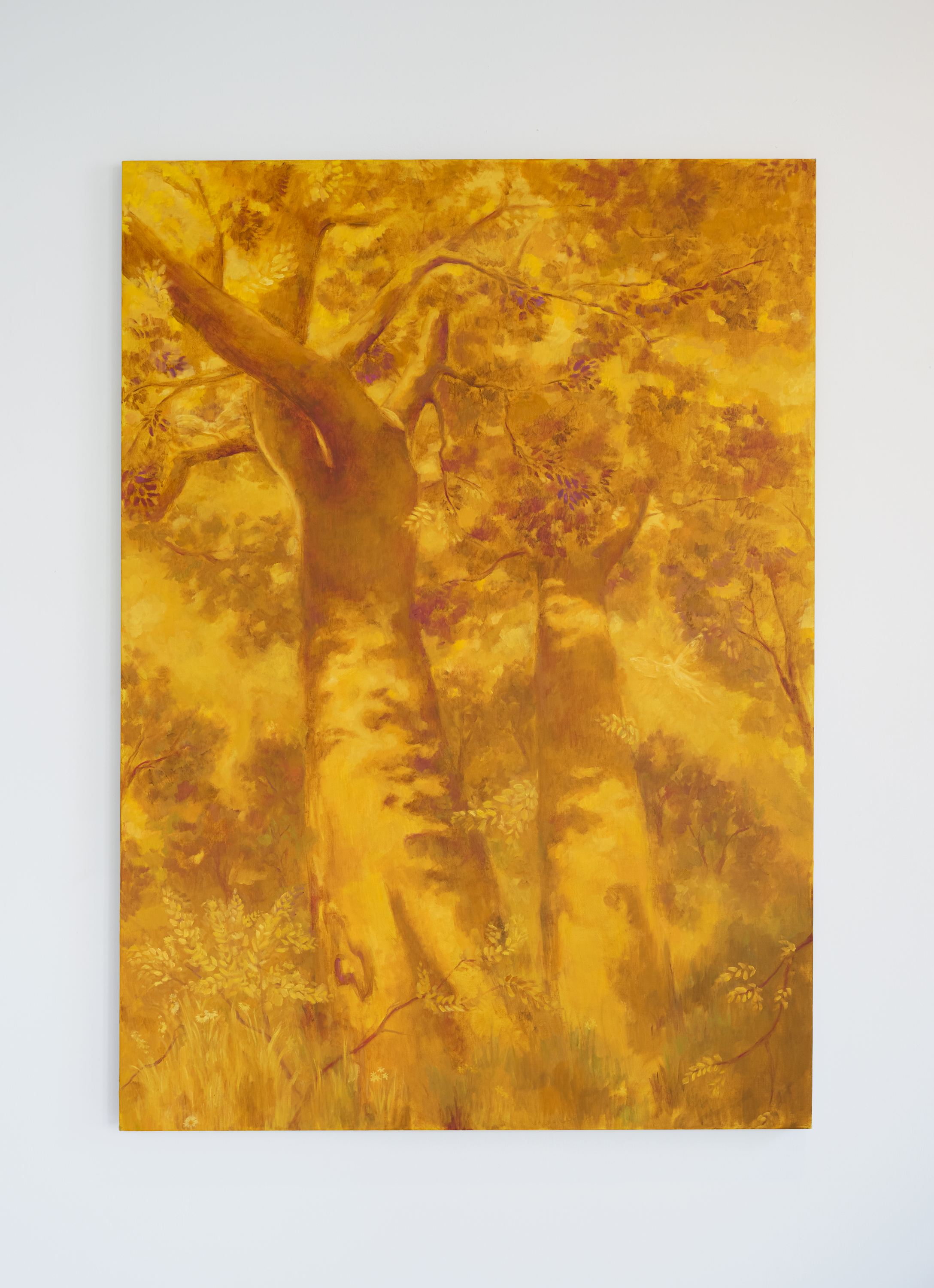 "Yellow trees", 52 x 40 inches, oil on linen, 2024. $3,800