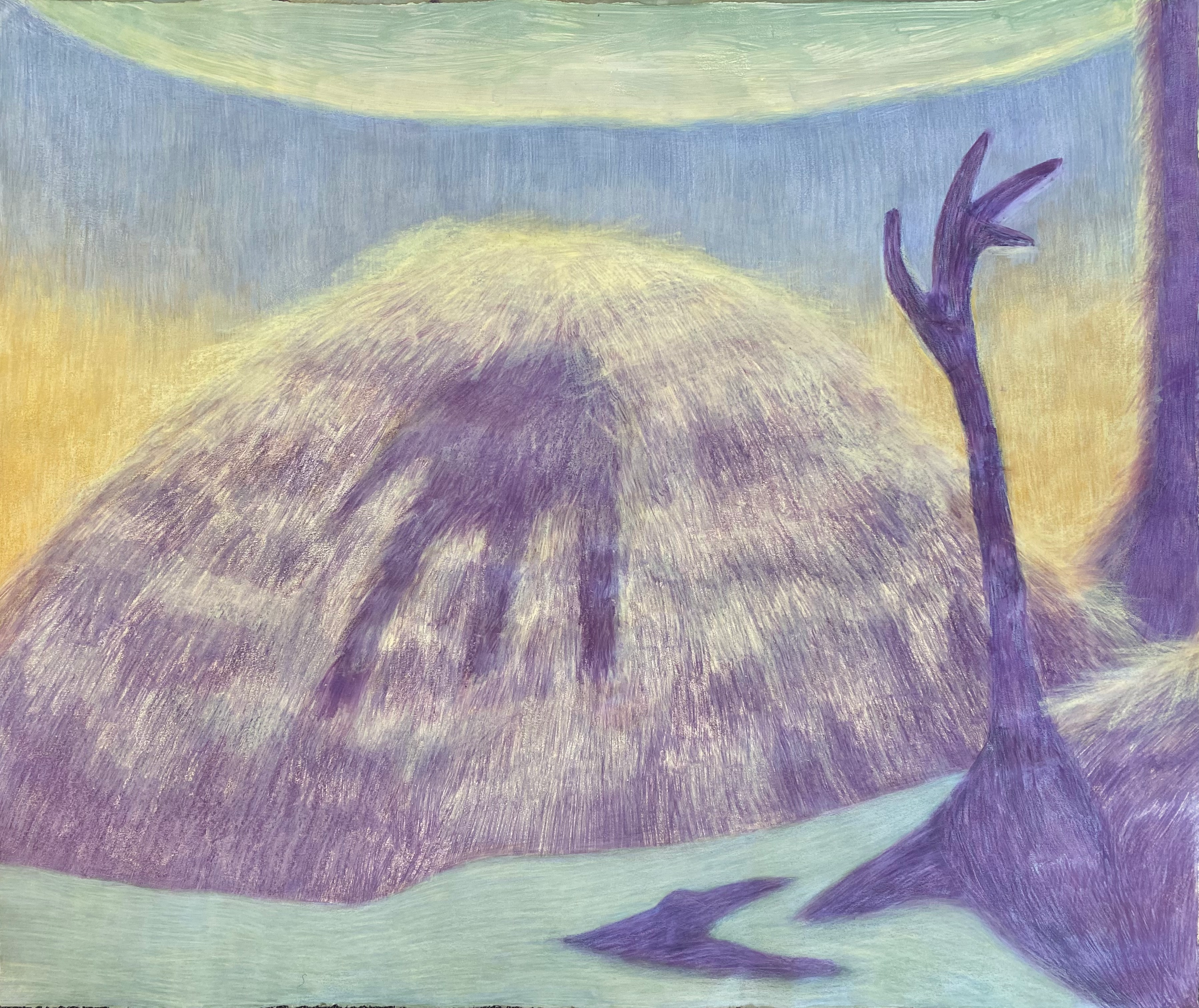 Fish(derogatory) No.3 (33"x27.5"), crayon on monotype