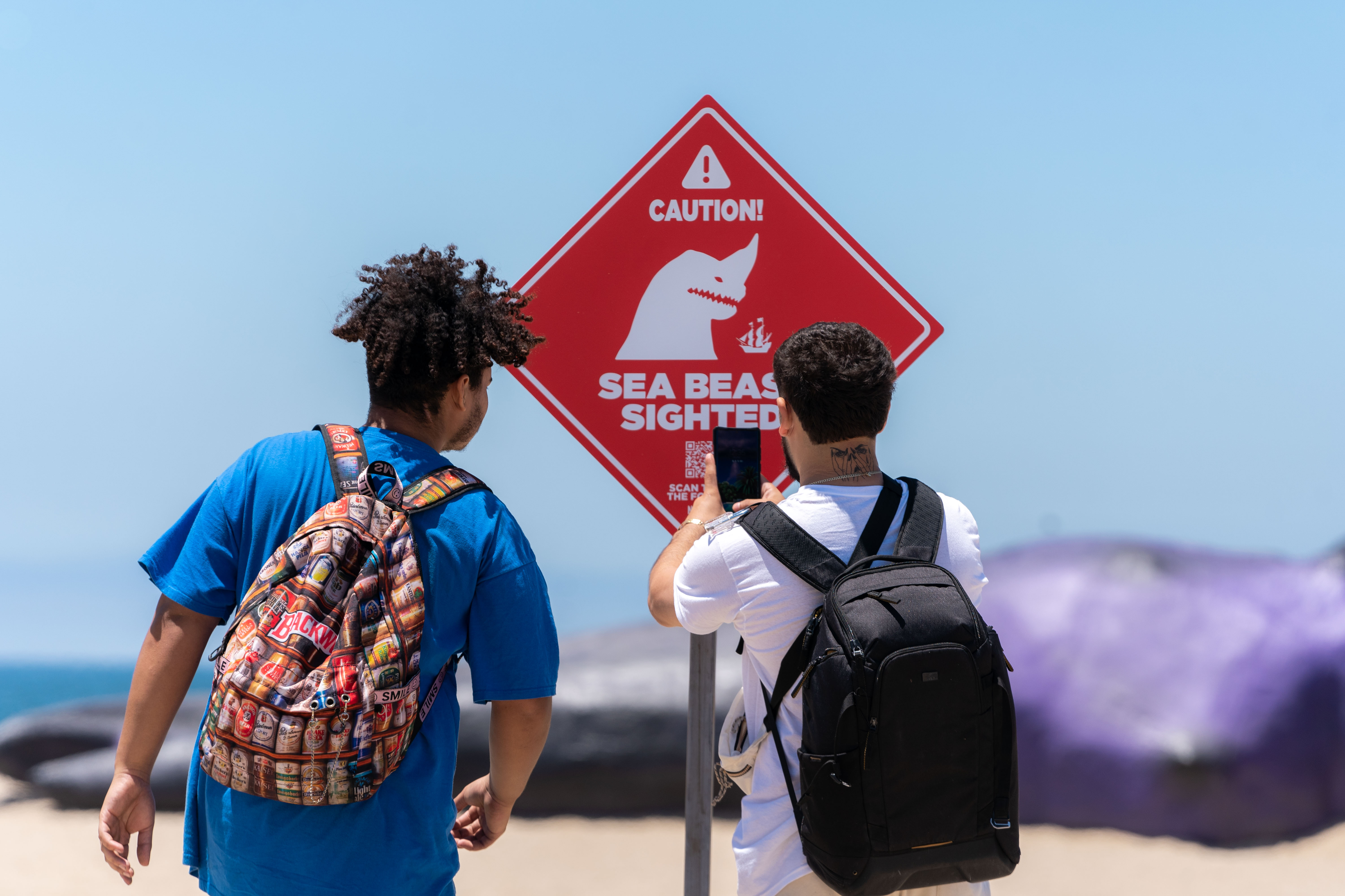 Scanning our custom signage all over the beach and pier brought up special custom trailers for the movie. It was really fun seeing the "This is a Netflix movie!!" lightbulb moment happen in real time while getting sunburned.