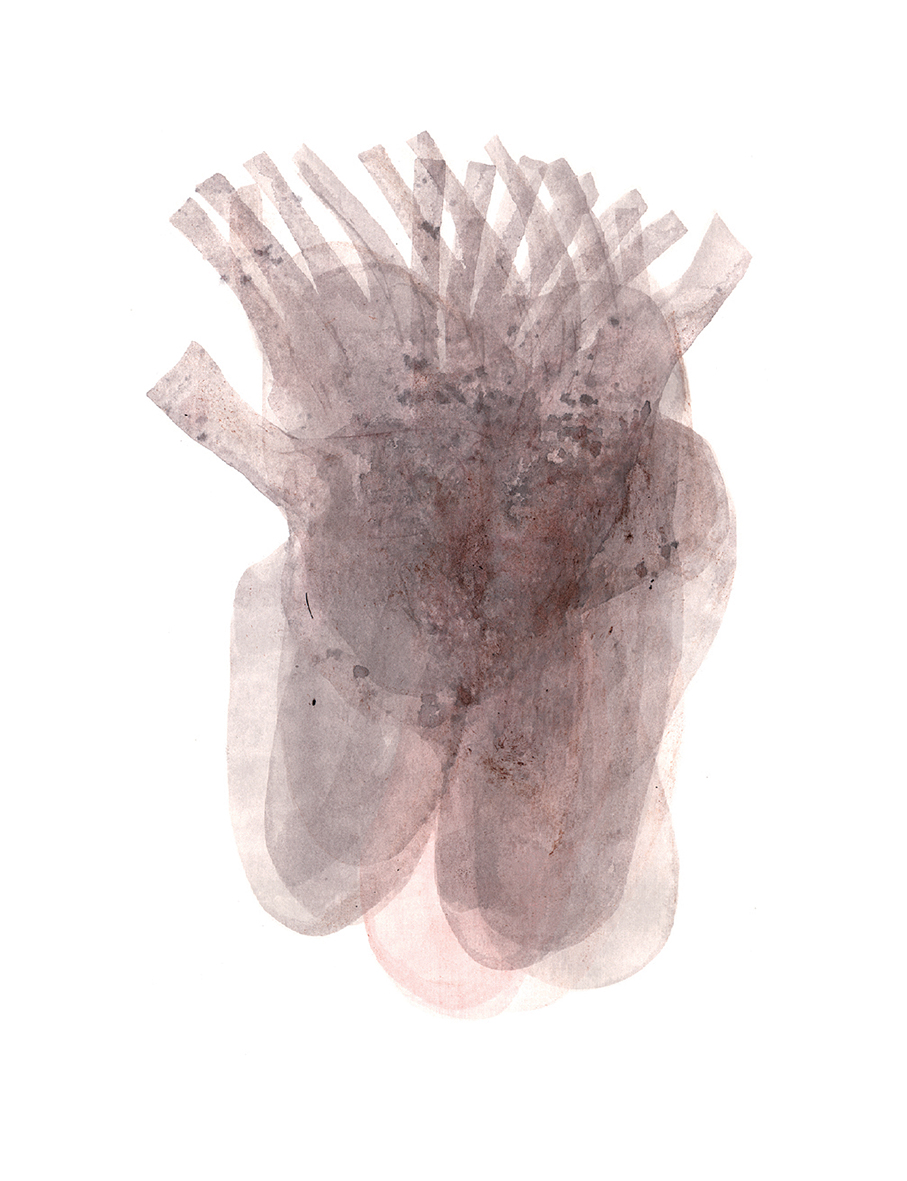 Chest Pulse; #48, 2020, Acrylic on Paper, 28x38 cm.