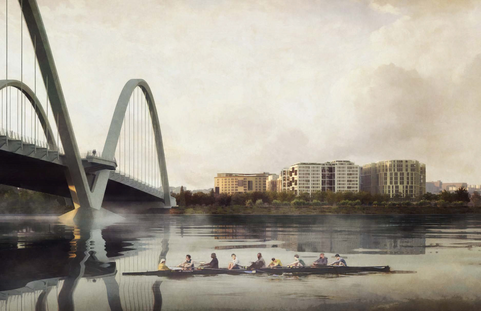 Six “Green Pillars” guided a cohesive approach and organized sustainable strategies for the master plan: Post Carbon, Living with Water, Restorative Ecology, Mobility After the Car, Well Living, and Adaptive Resilience