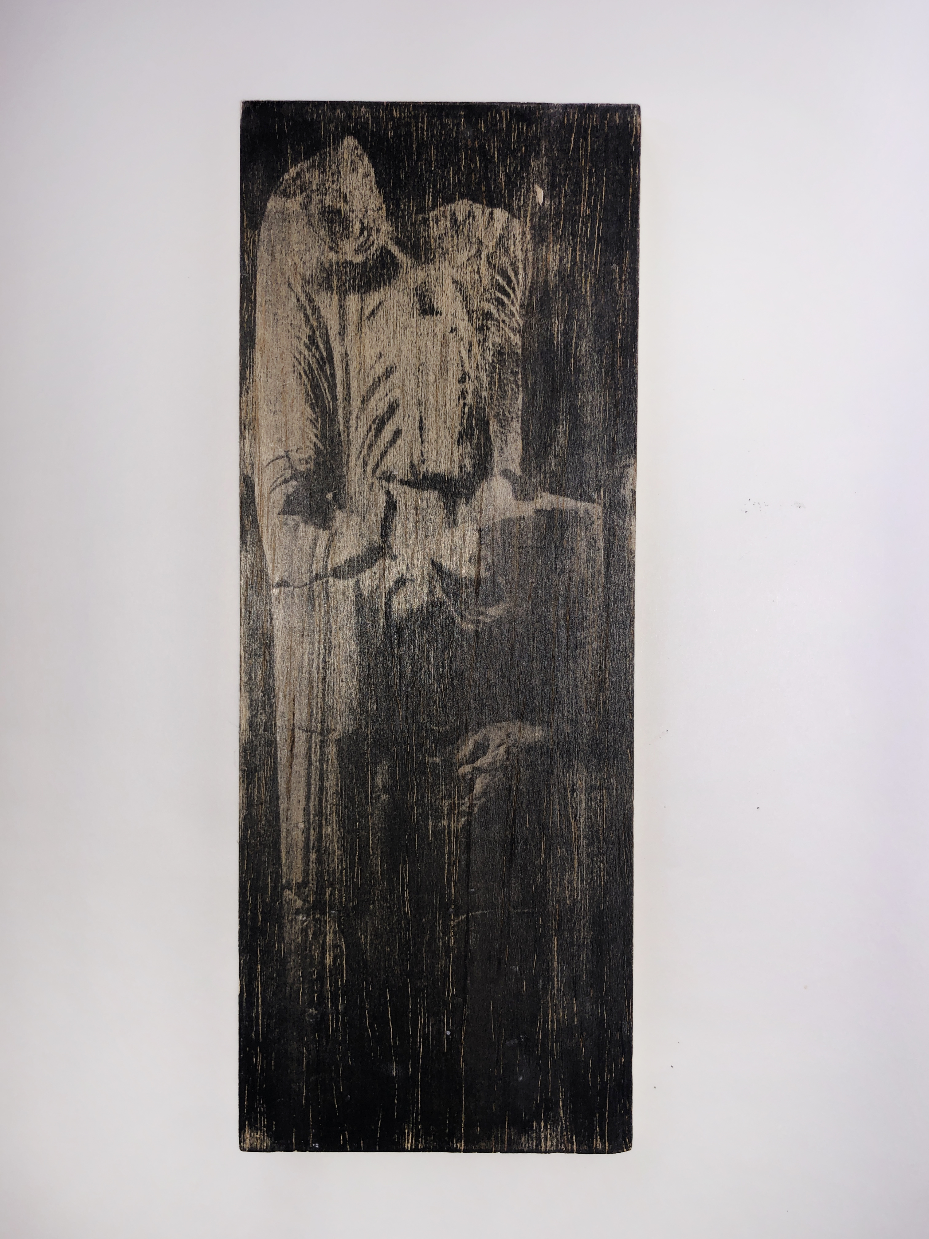 lithographic print on wood 12x20cm