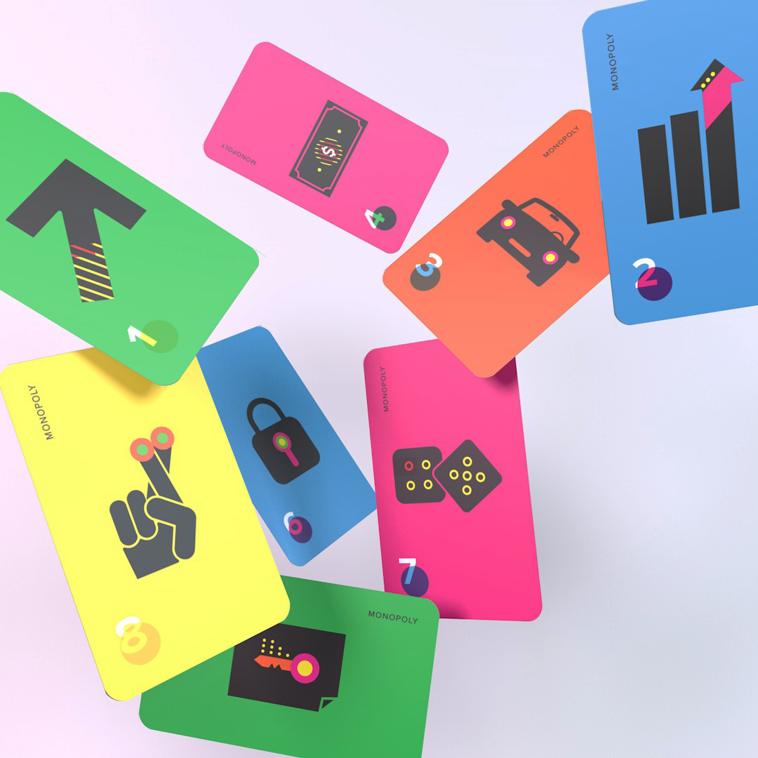 3D modeling of the Monopoly cards in the air
