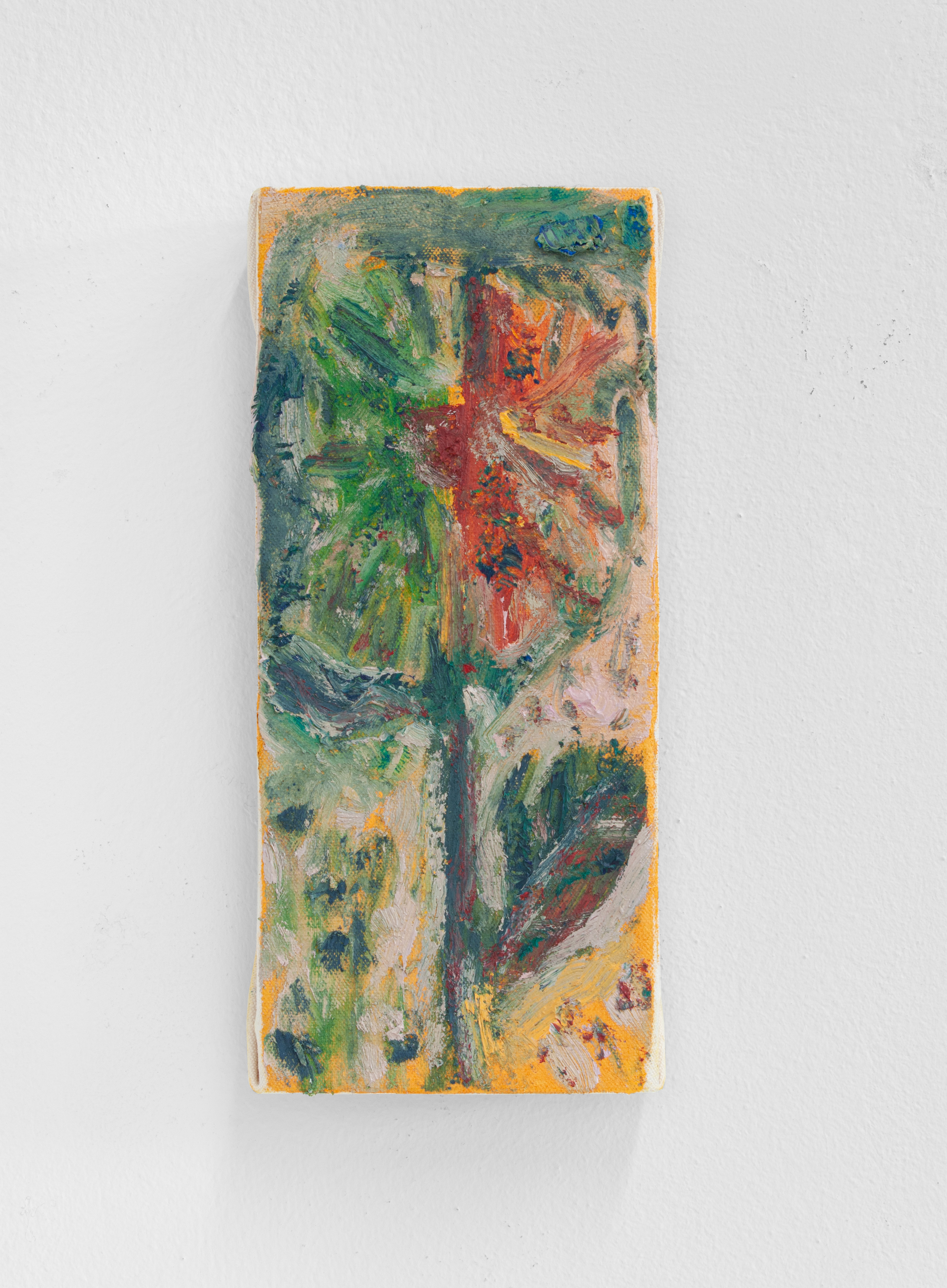 Fountain park tulip, 2025  Oil on canvas  21 x 12 cm