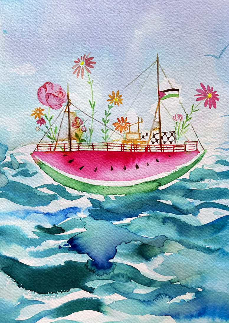 Watermelon with flowers