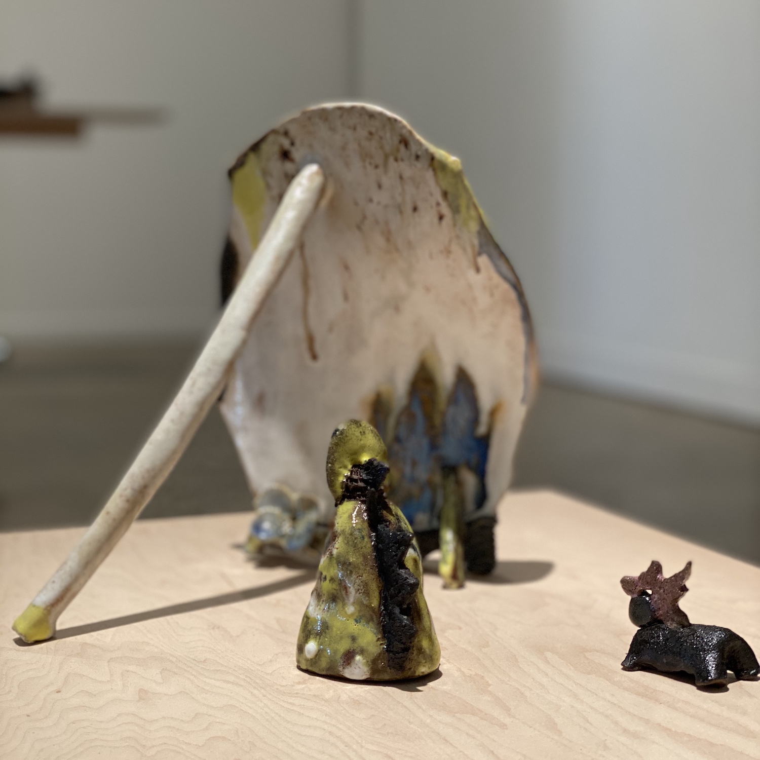Cat Clifford, It doesn’t have to be the blue iris, it can be weeds in a vacant lot, or a few small stones (Oliver) 2020, glazed stoneware, dimensions variable