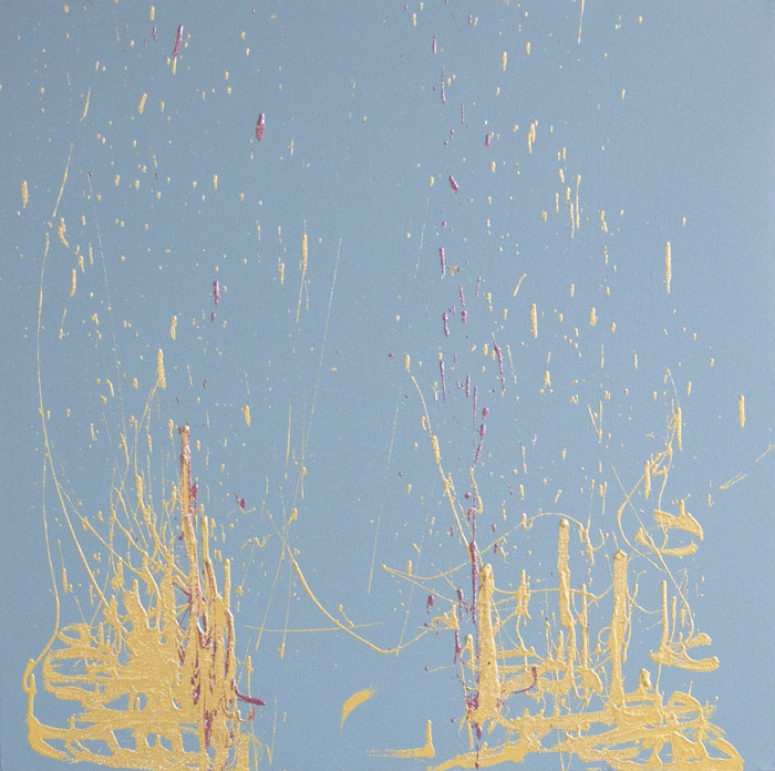 Halo 30, 2007, oil on canvas with crystallina powder, 30x30in