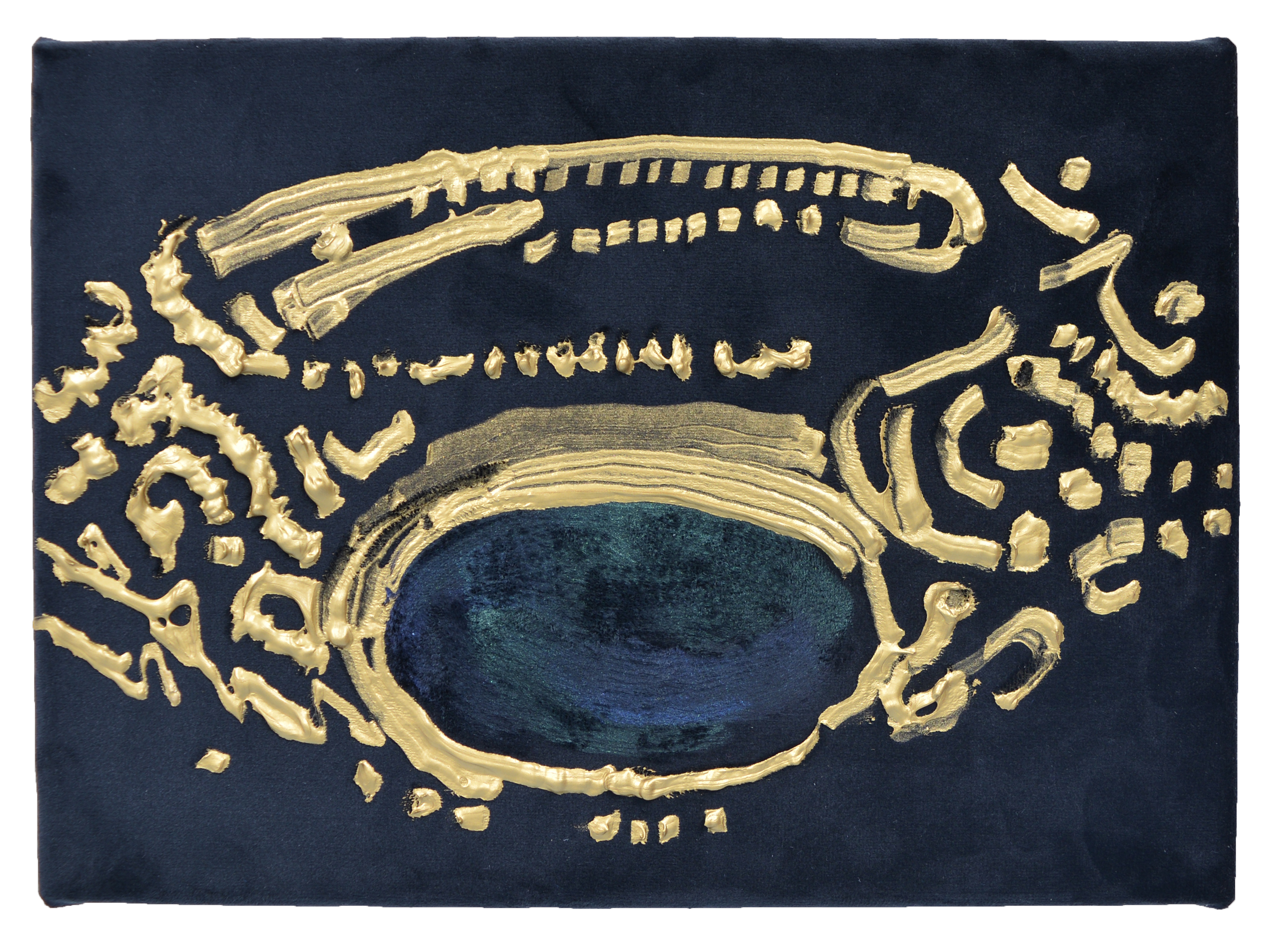 RING, acrylic on velvet, 15 x 25 cm, 2020