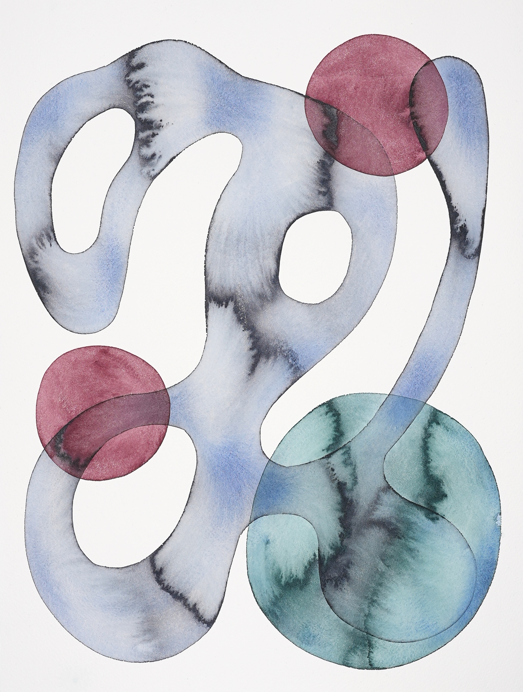  Graphic Score TSL25082604 (2025), watercolor on paper, 31 x 41 cm
