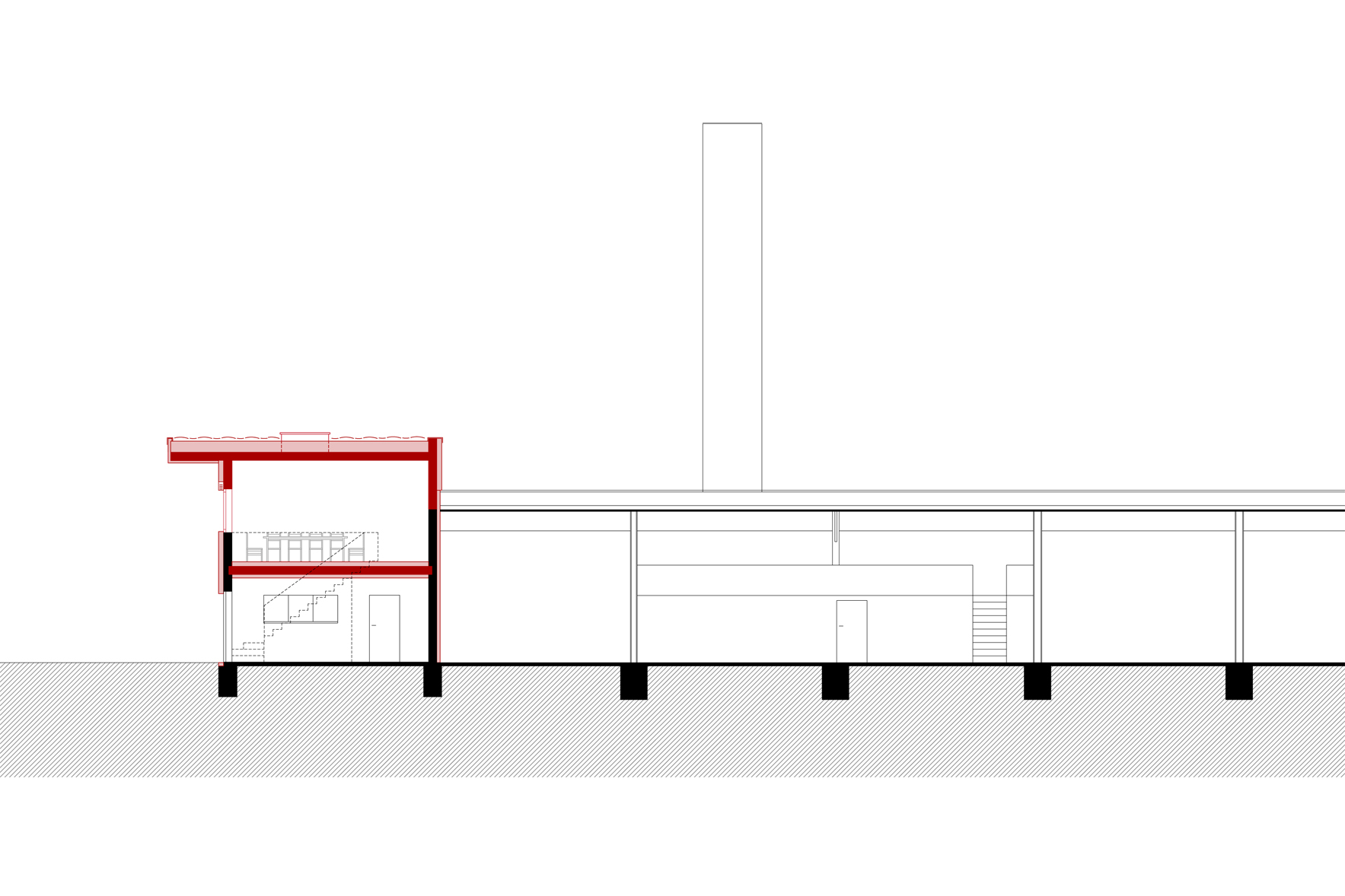 Aufstockung im Bestand, Schnitt