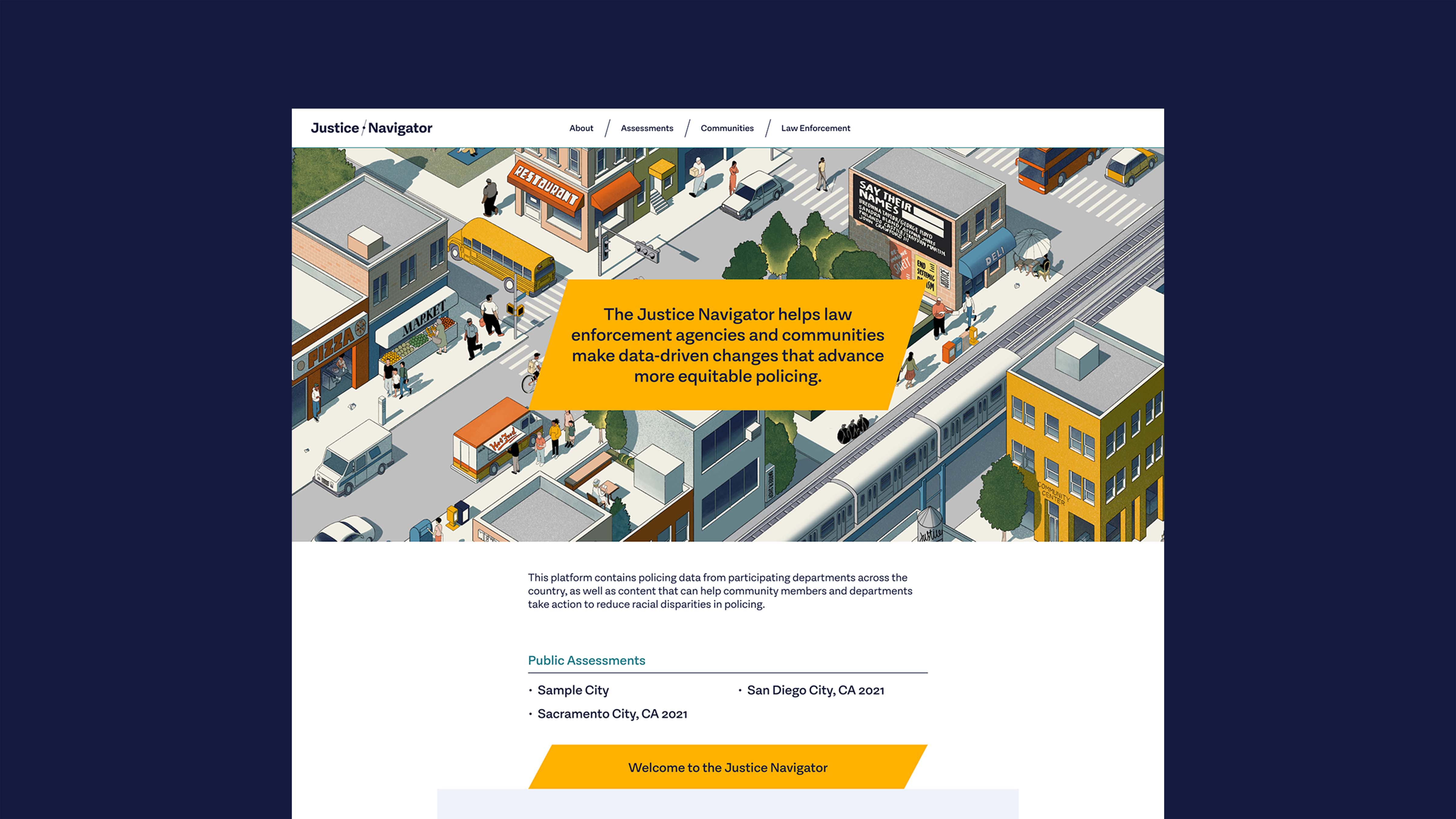 Mockup of the illustration in the home page of the website.