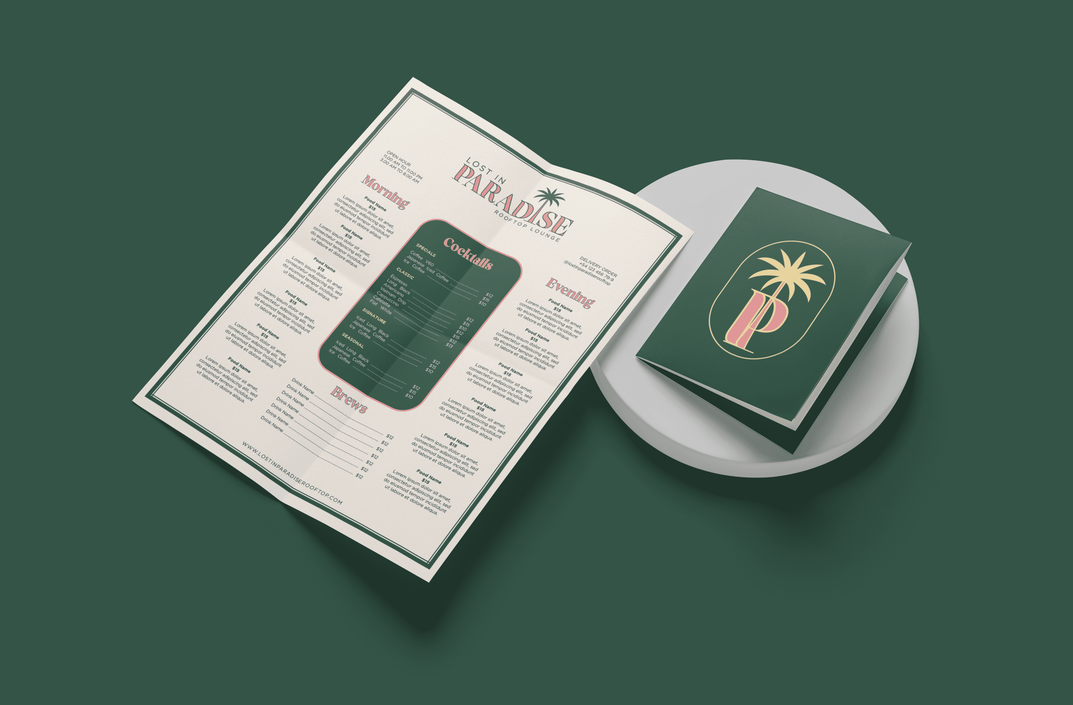 Lost In Paradise Menu Design