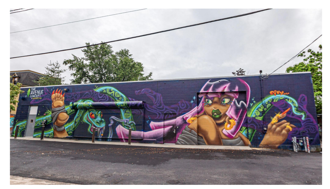 “Slithering Along” ‘21, ~500sq. ft for The Avenue PVD, Providence, RI