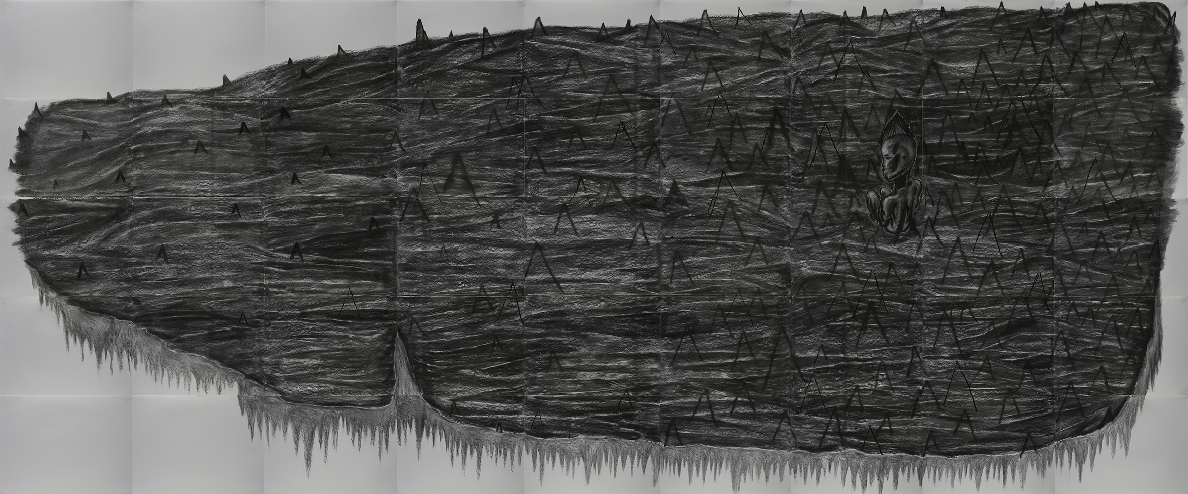 섬Island_charcoal on paper_280x684cm_2015