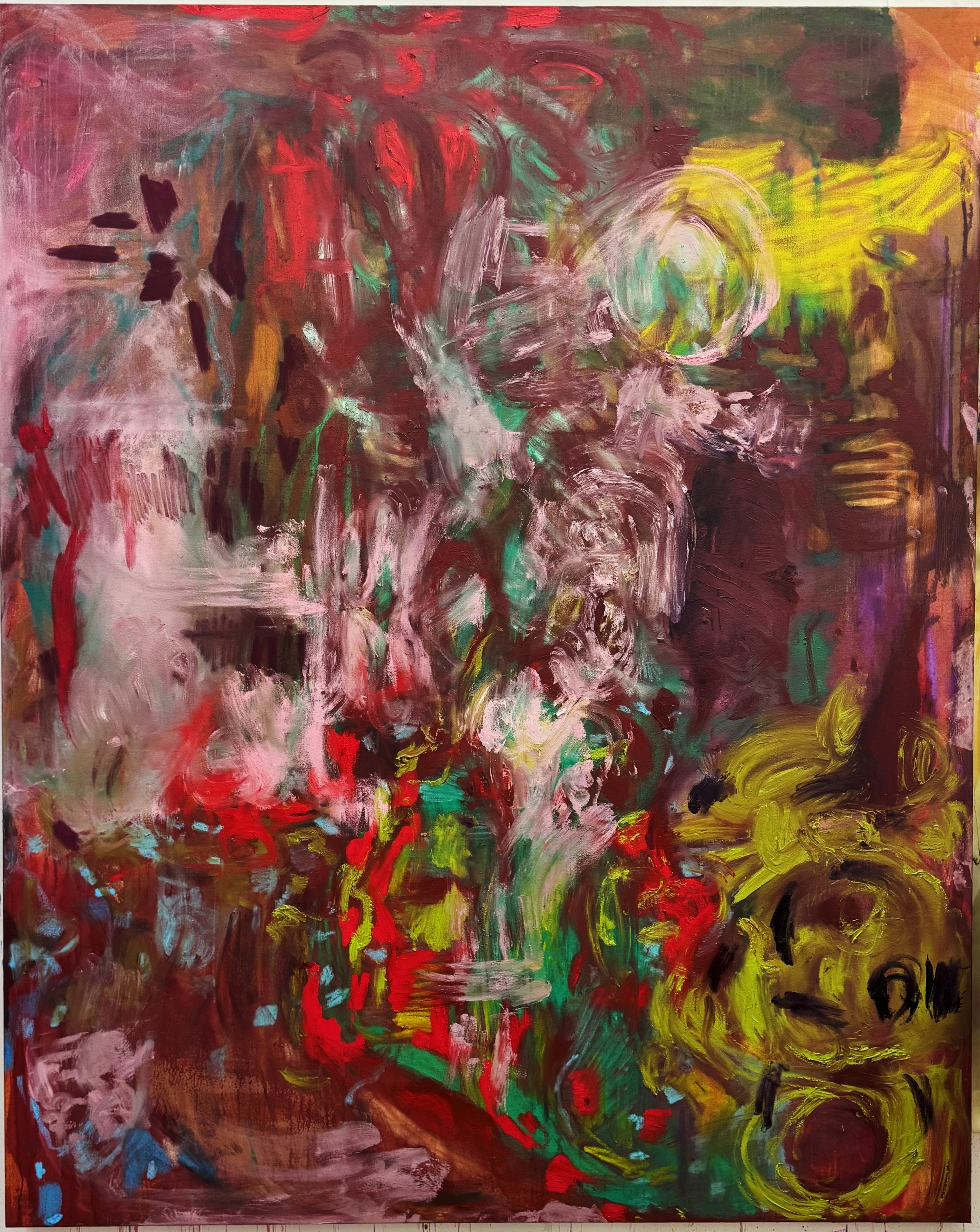 Iron After Invocation 2025 Oil and oil stick on canvas 220 x 170 cm